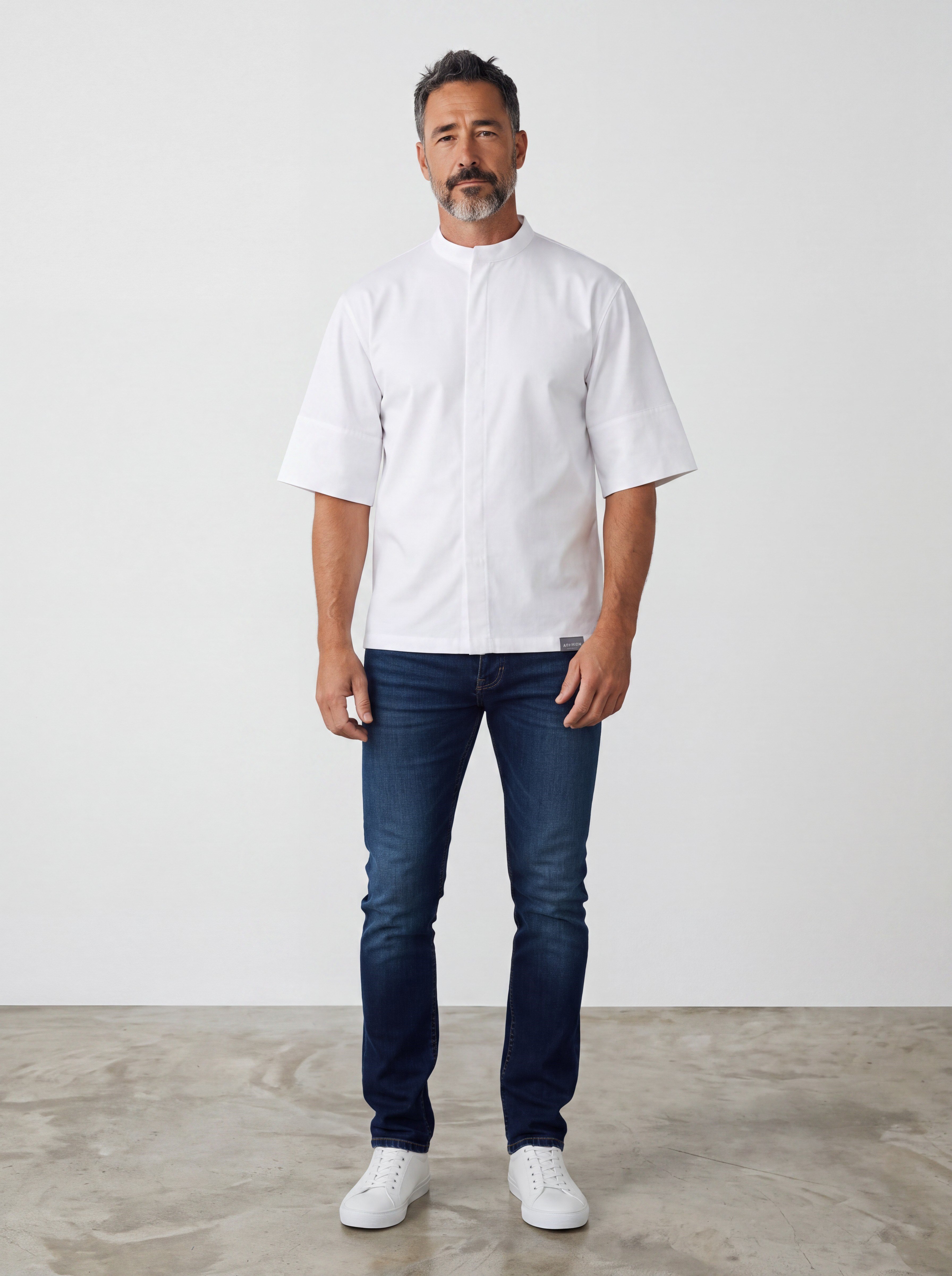 C-11 Mai Oversize – Beyaz Şef Ceketi