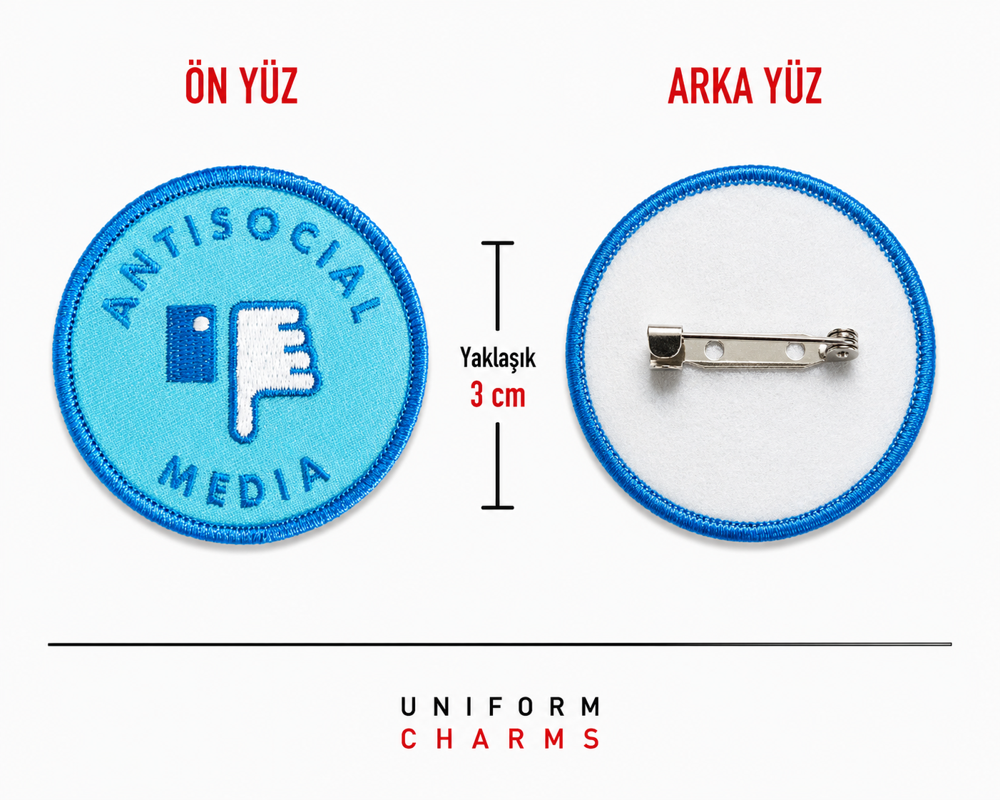 Uniform Charms™ Antisocial Media Broş Charm
