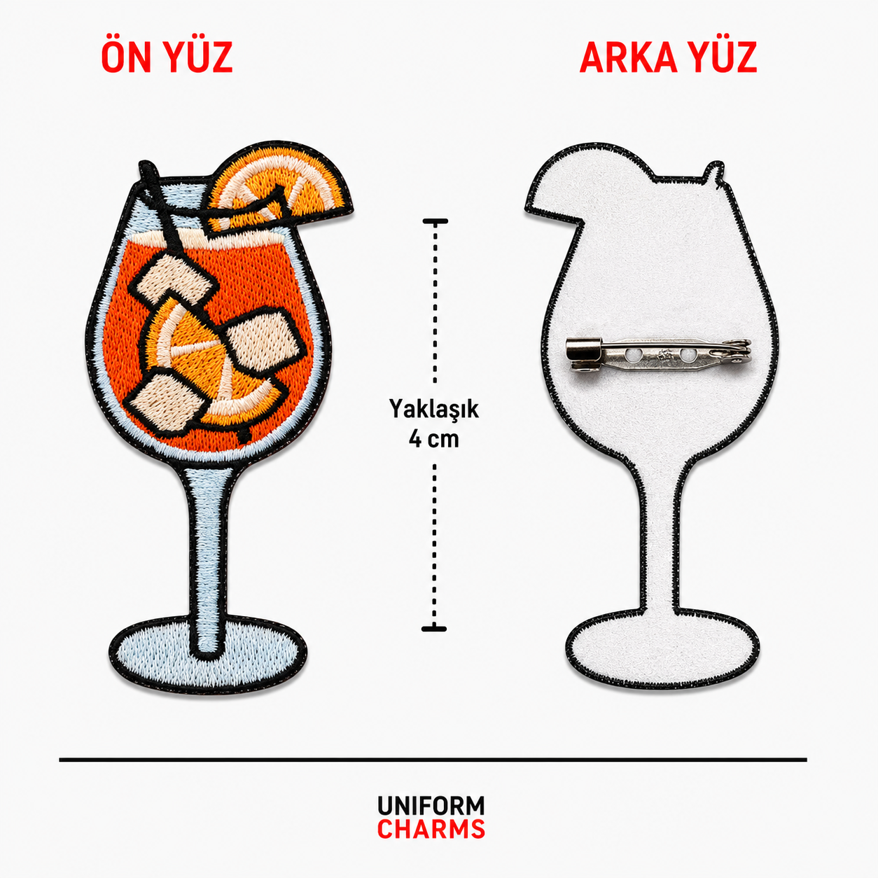 Uniform Charms™ Aperol Spritz Kokteyl Broş Charm