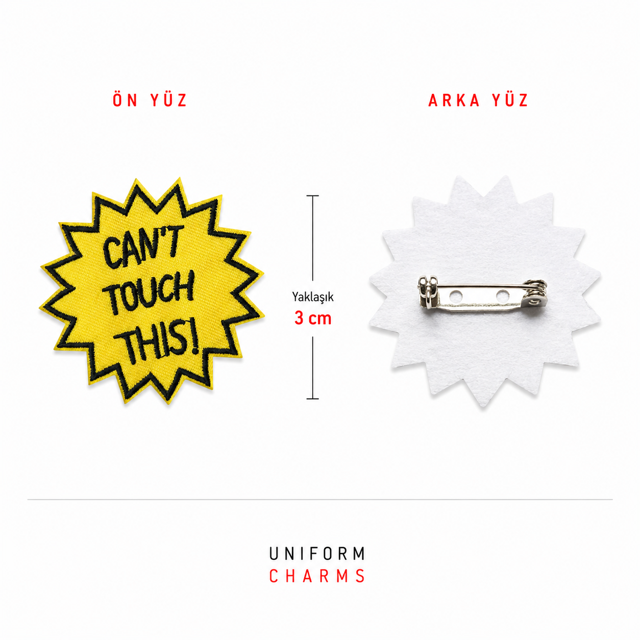Uniform Charms™ Can't Touch This (sarı patlama) Broş Charm