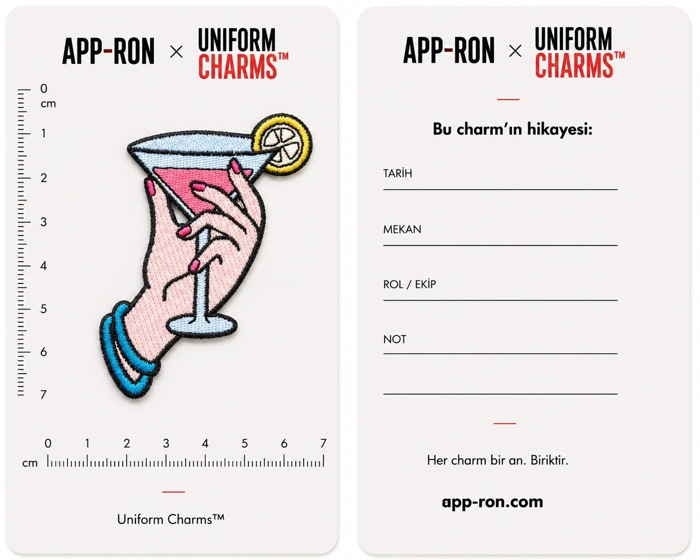 Uniform Charms™ Cocktail in Hand Broş Charm