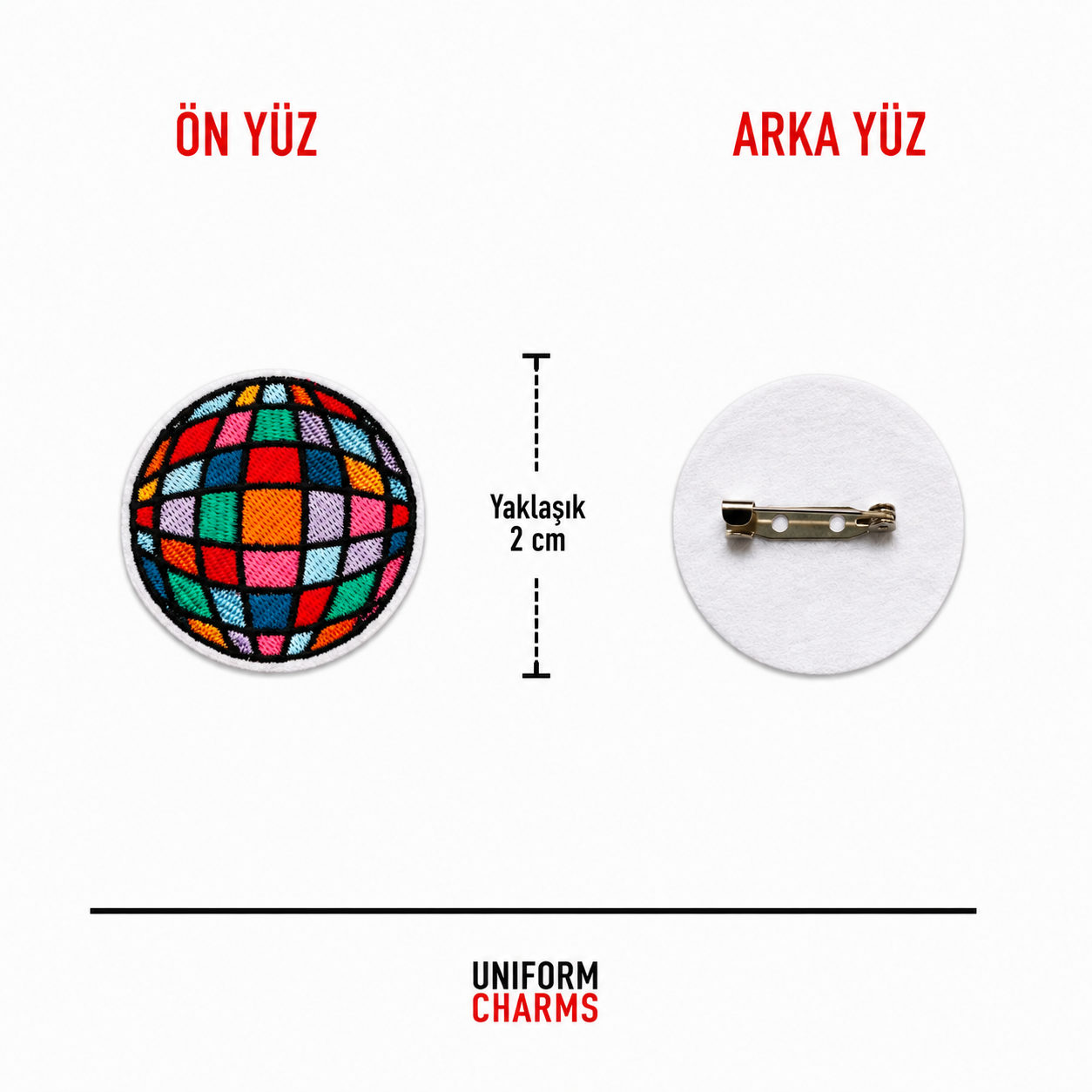 Uniform Charms™ Disko Topu (Mini) Broş Charm