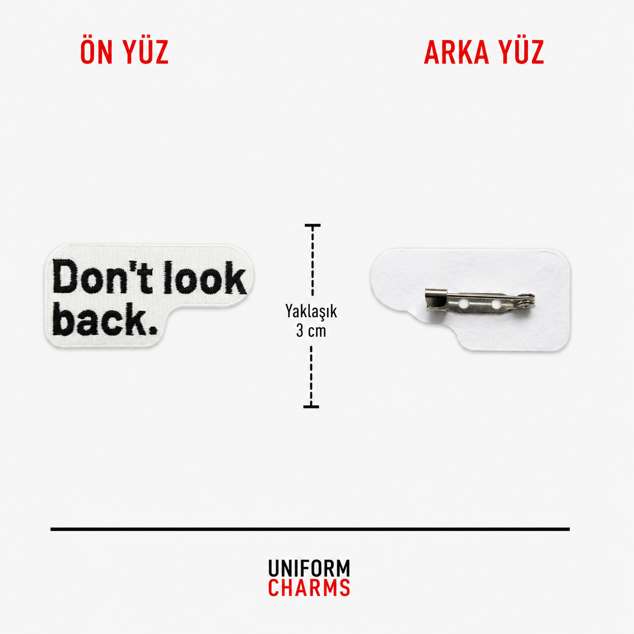 Uniform Charms™ Don't Look Back Broş Charm