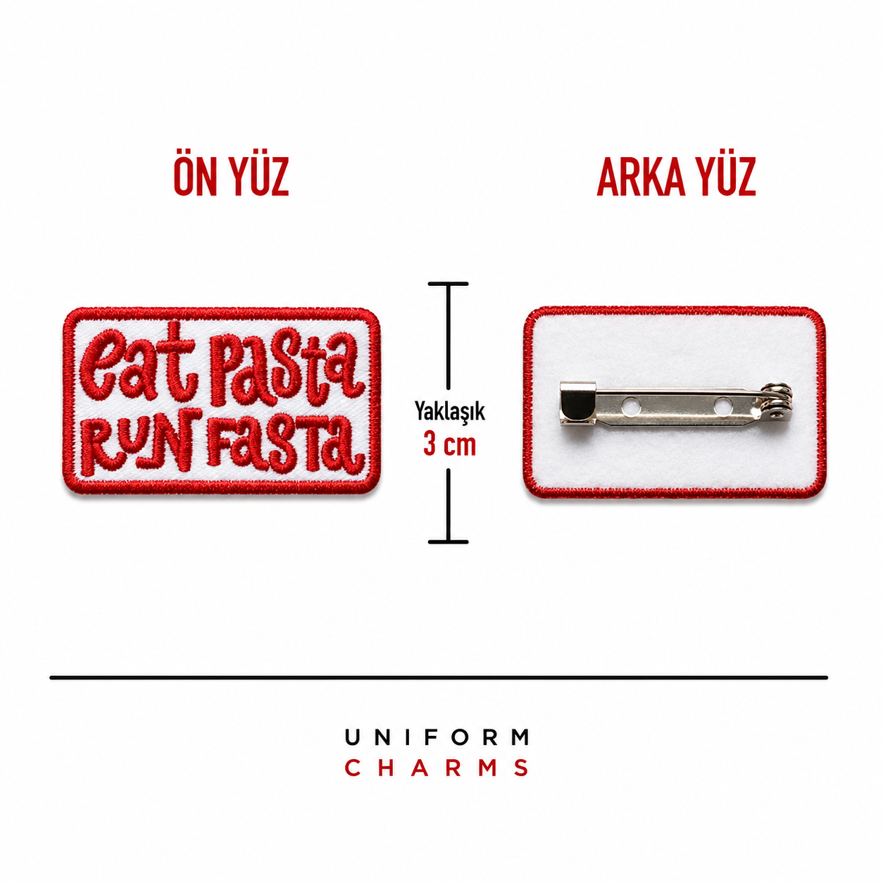 Uniform Charms™ Eat Pasta Run Fasta Broş Charm