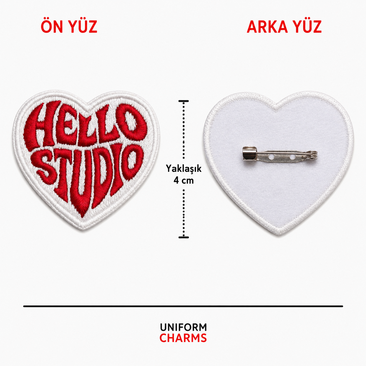 Uniform Charms™ Hello Studio (Kalp) Broş Charm