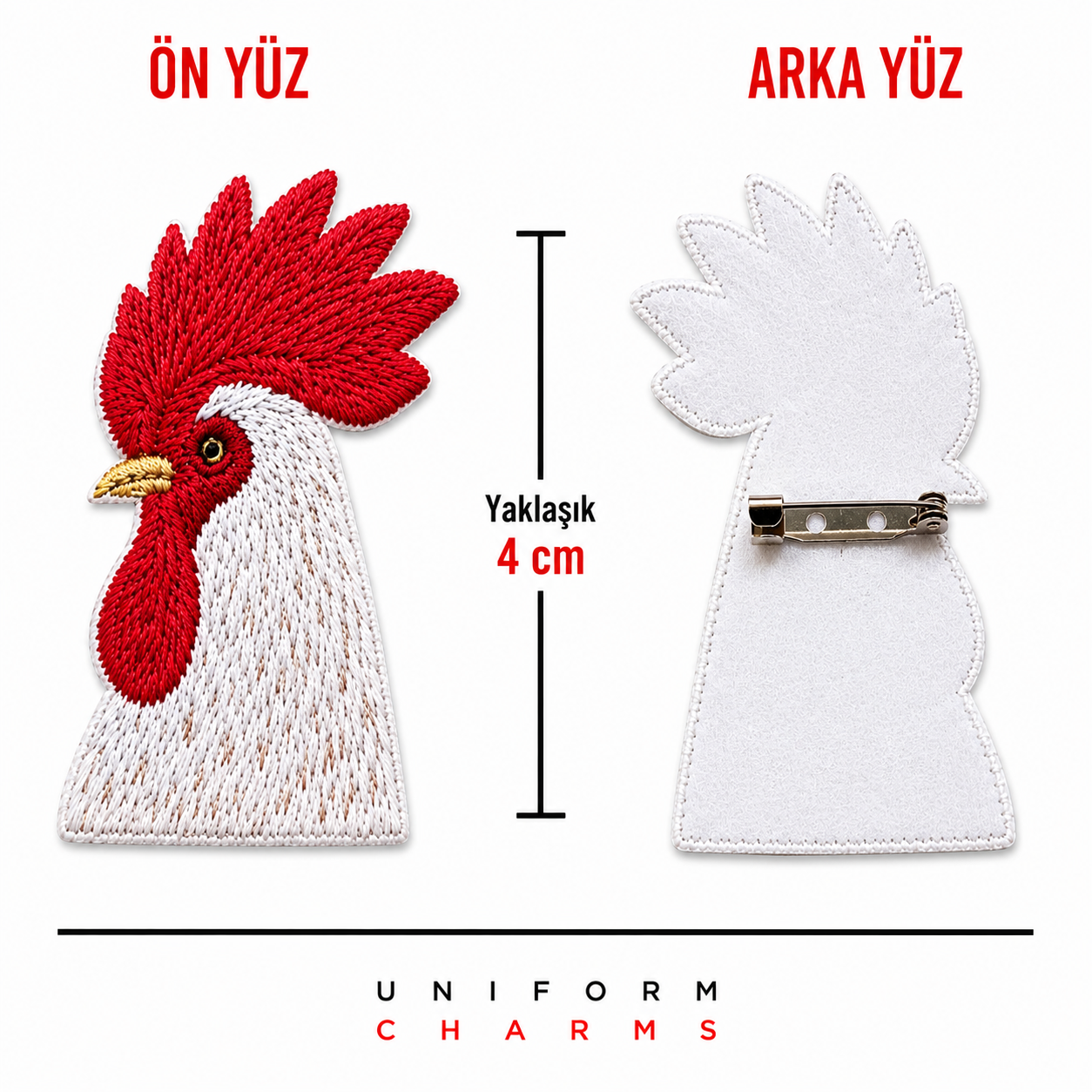 Uniform Charms™ Horoz (Rooster) Broş Charm