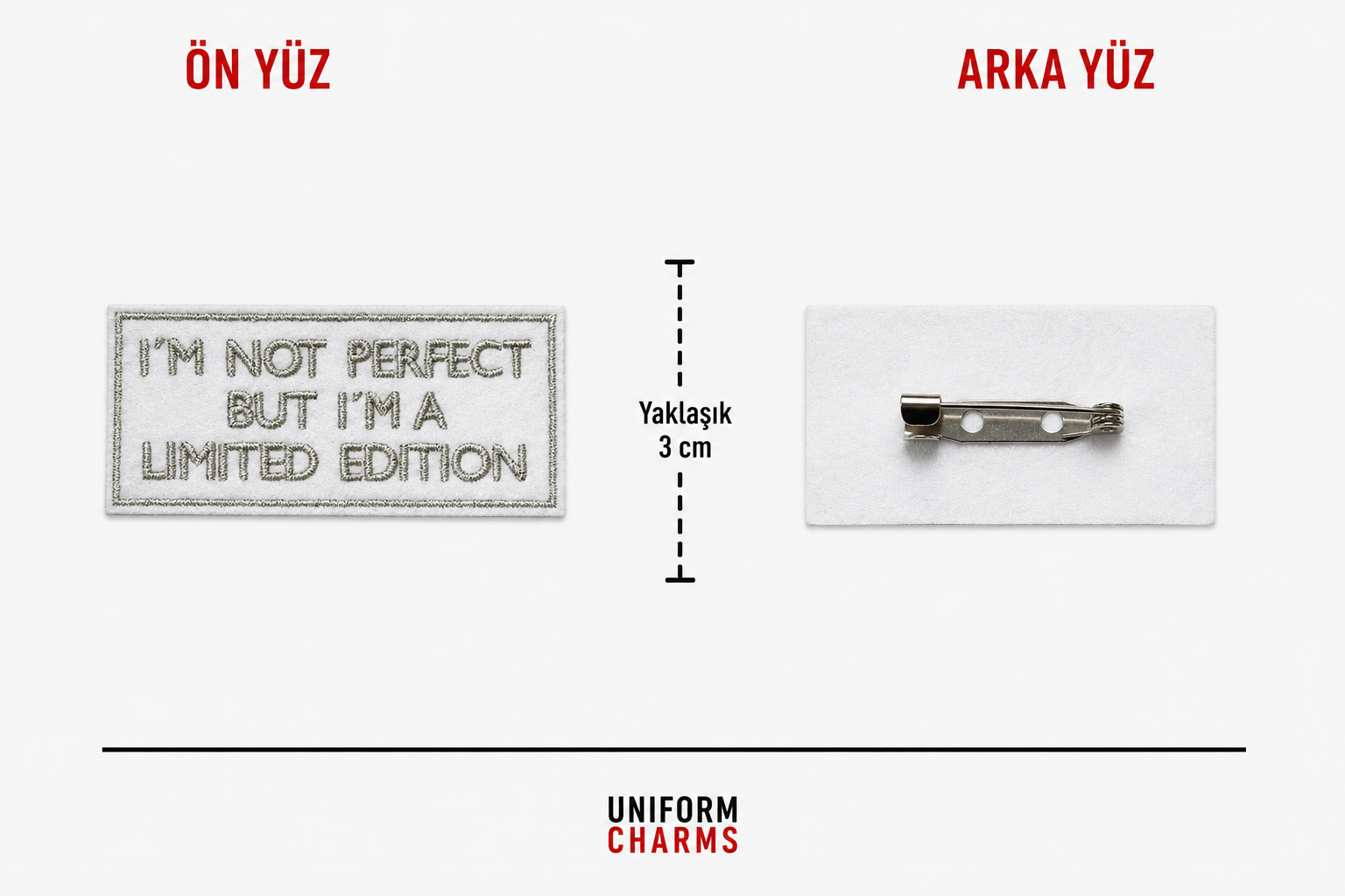 Uniform Charms™ I'm Not Perfect But I'm A Limited Edition Broş Charm