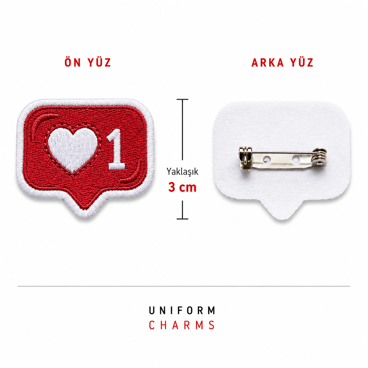Uniform Charms™ Instagram Like (1 Beğeni) Broş Charm