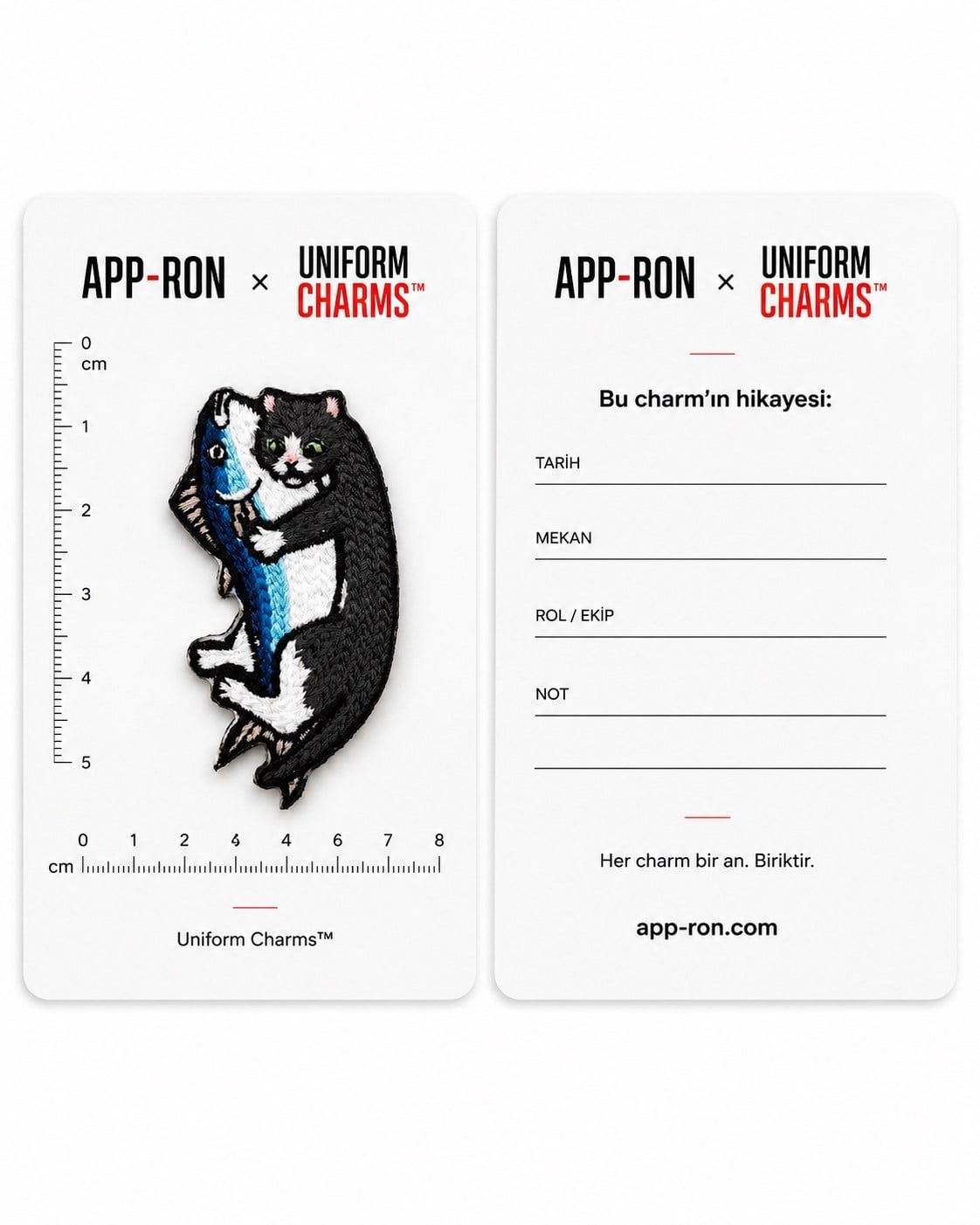 Uniform Charms™ Kedi & Balık Broş Charm