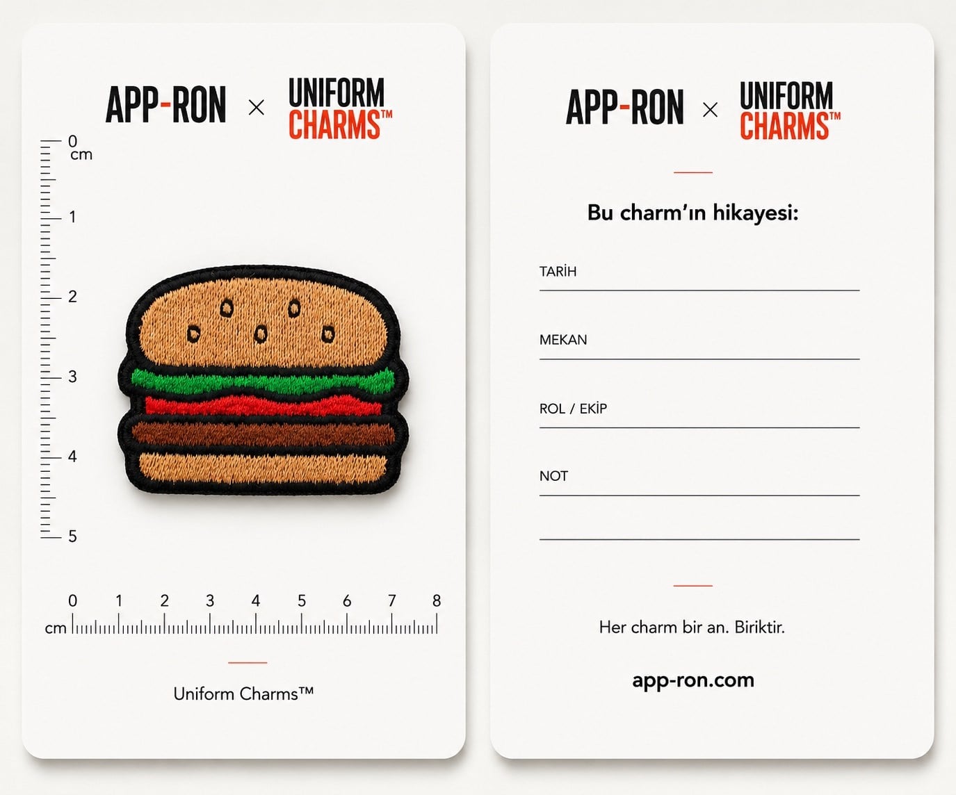 Uniform Charms™ Klasik Hamburger Broş Charm