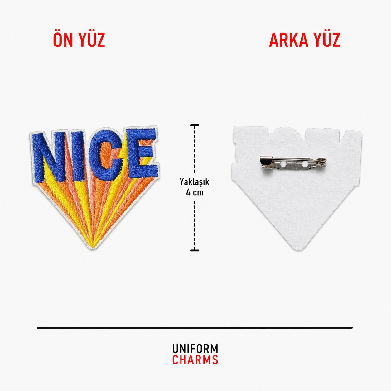 Uniform Charms™ Nice (Retro Sunburst) Broş Charm