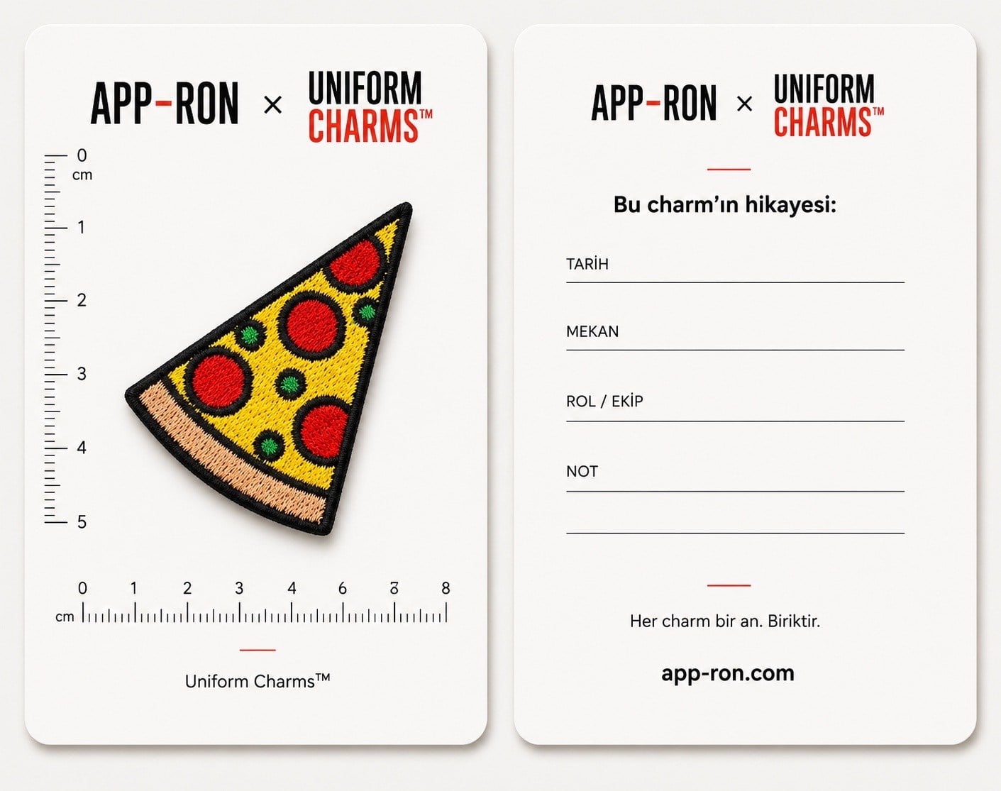 Uniform Charms™ Pizza Slice Broş Charm