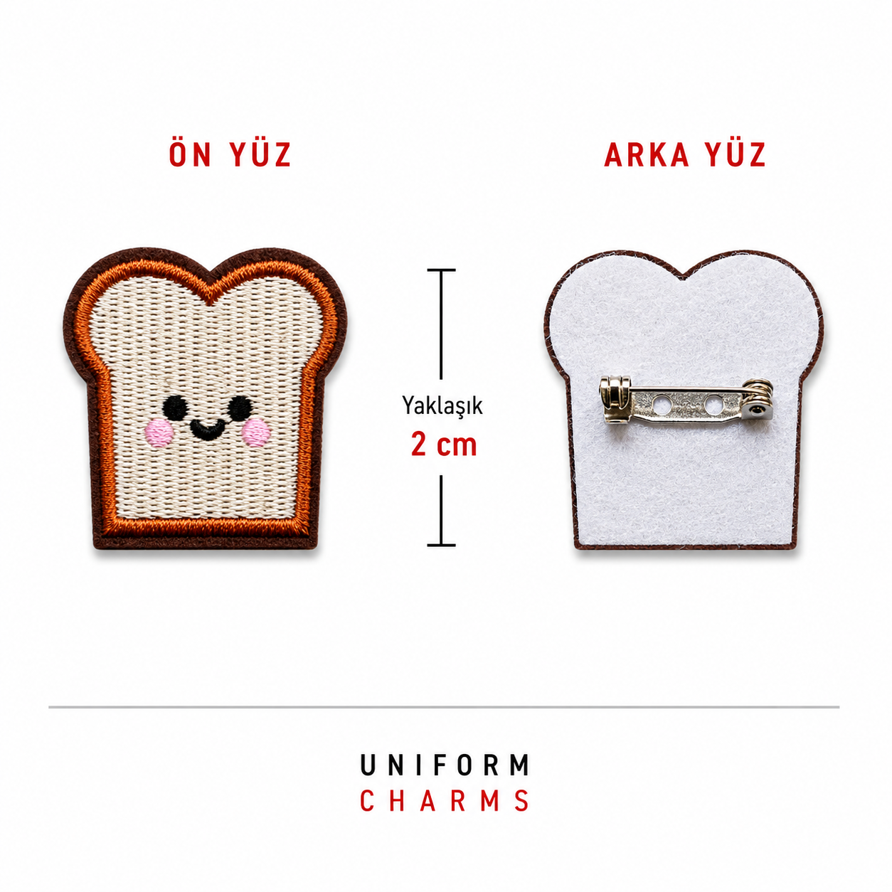 Uniform Charms™ Sevimli Tost (Happy Toast) Broş Charm