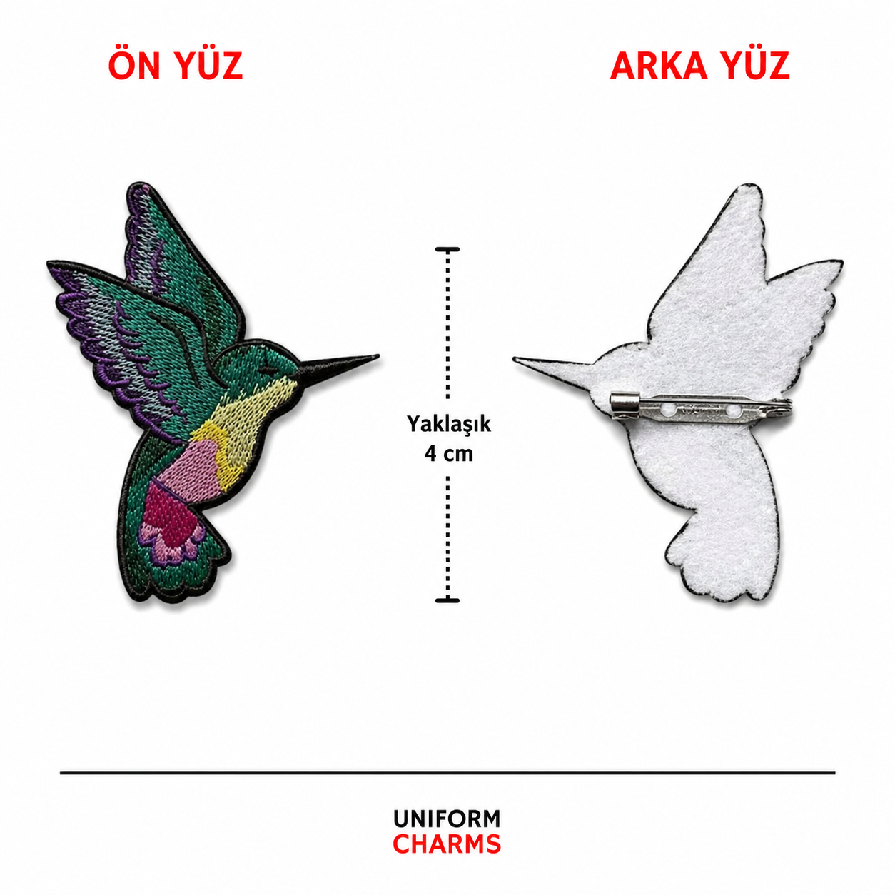 Uniform Charms™ Sinek Kuşu (Hummingbird) Broş Charm