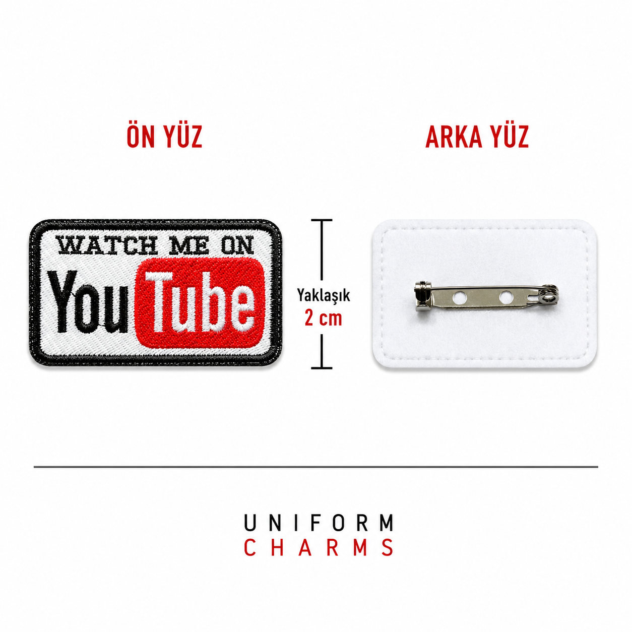 Uniform Charms™ Watch Me On YouTube Broş Charm