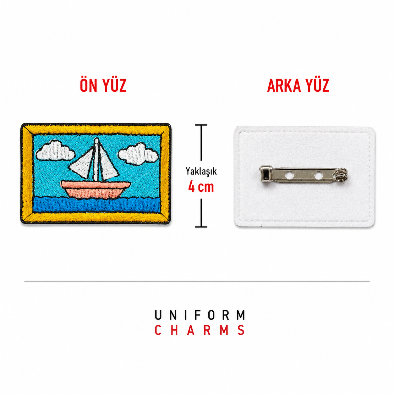Uniform Charms™ Yelkenli (Sailboat) Broş Charm