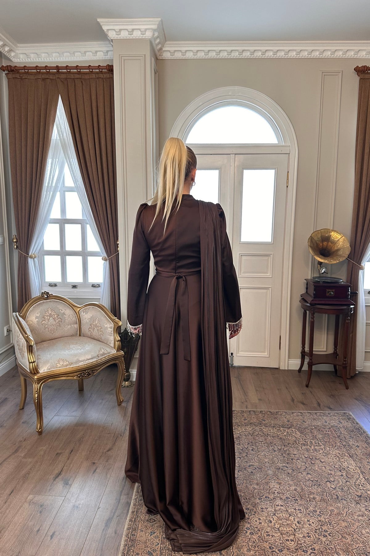 ŞAL DRAPELİ ELBİSE