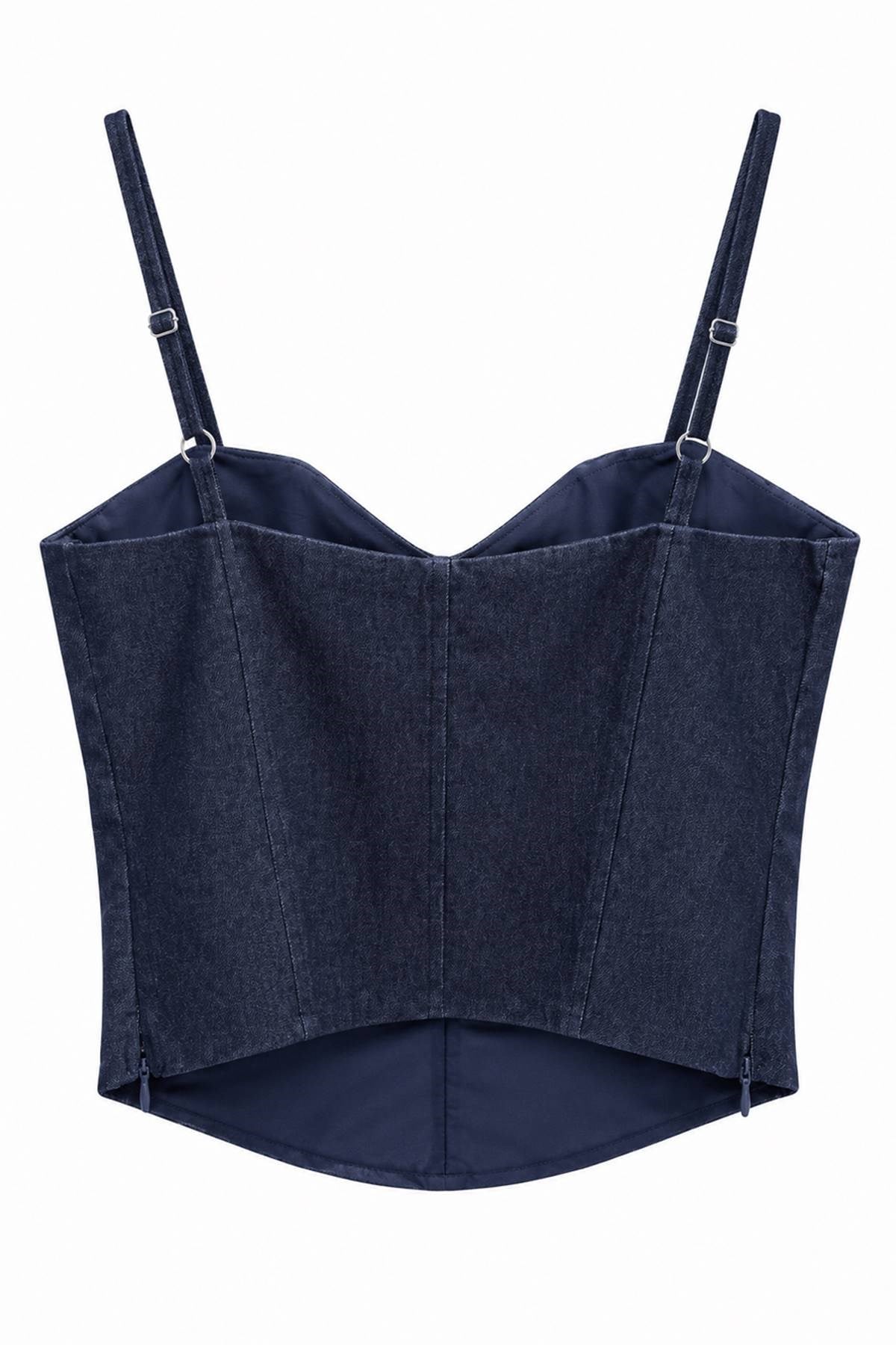 ASKILI CROP KOT BLUZ