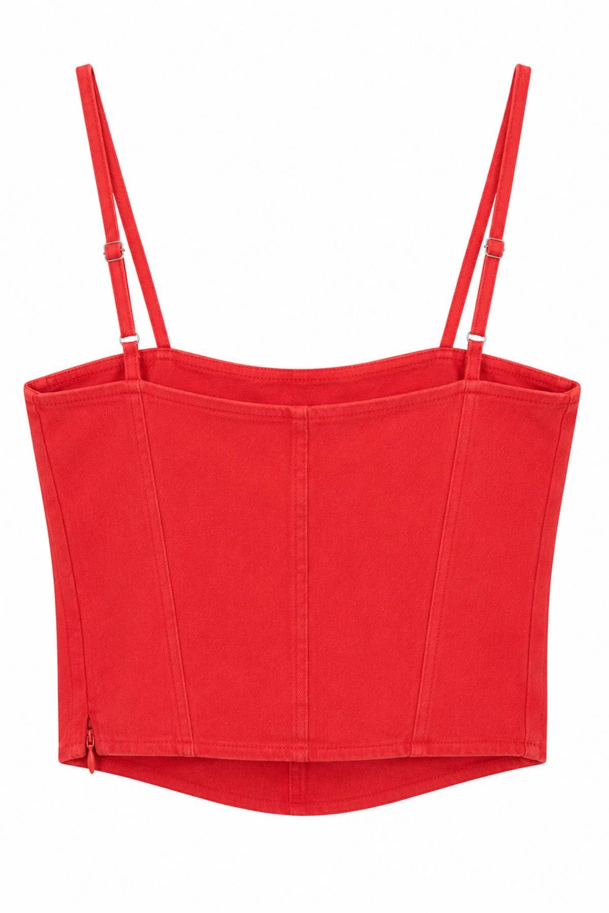 ASKILI CROP KOT BLUZ