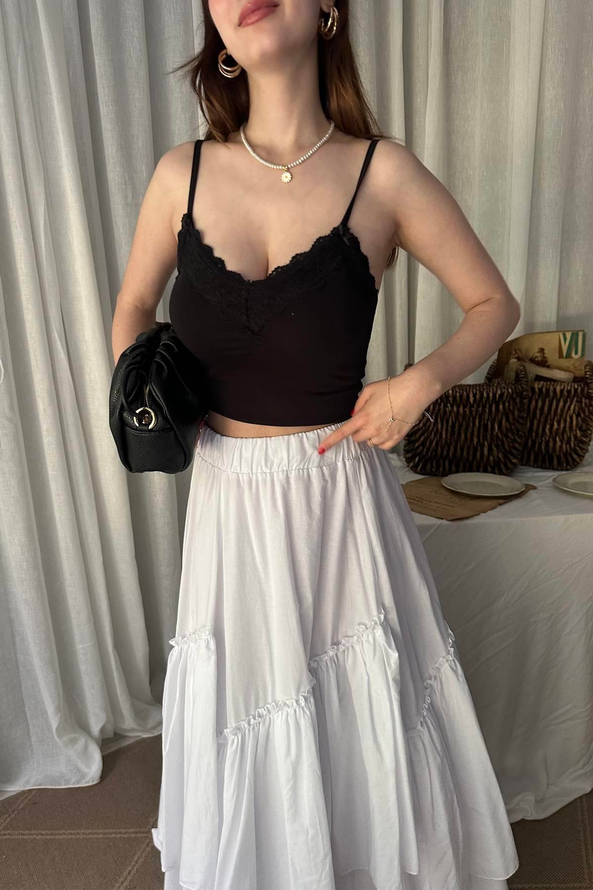DANTEL DETAYLI TOP