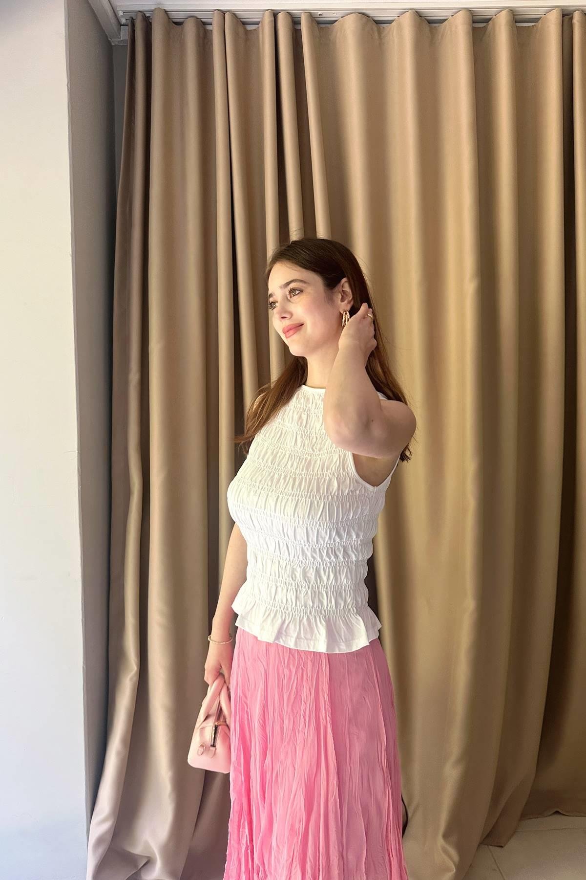 KAYIK YAKA KOLSUZ TOP