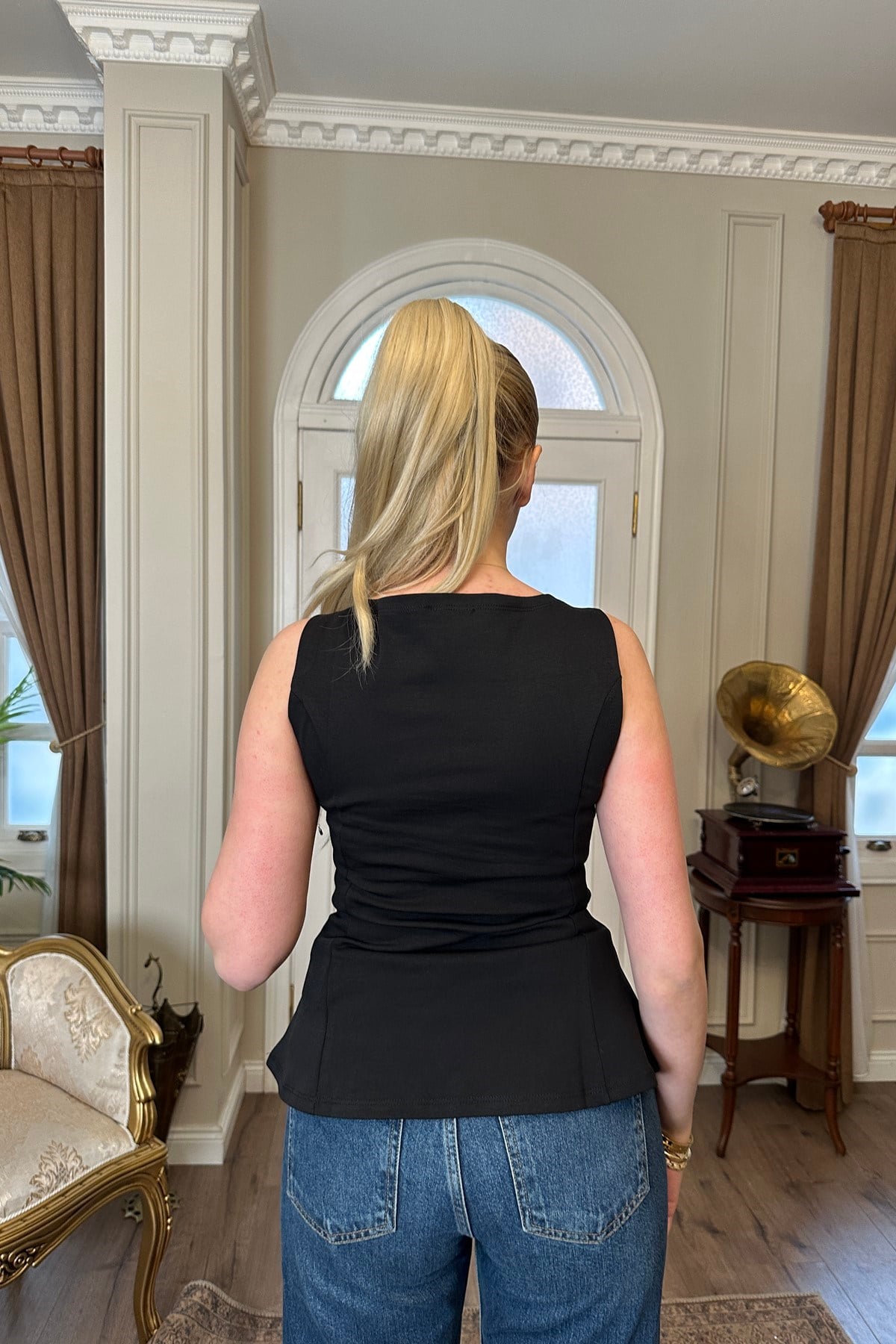 KAYIK YAKA PEPLUM BLUZ