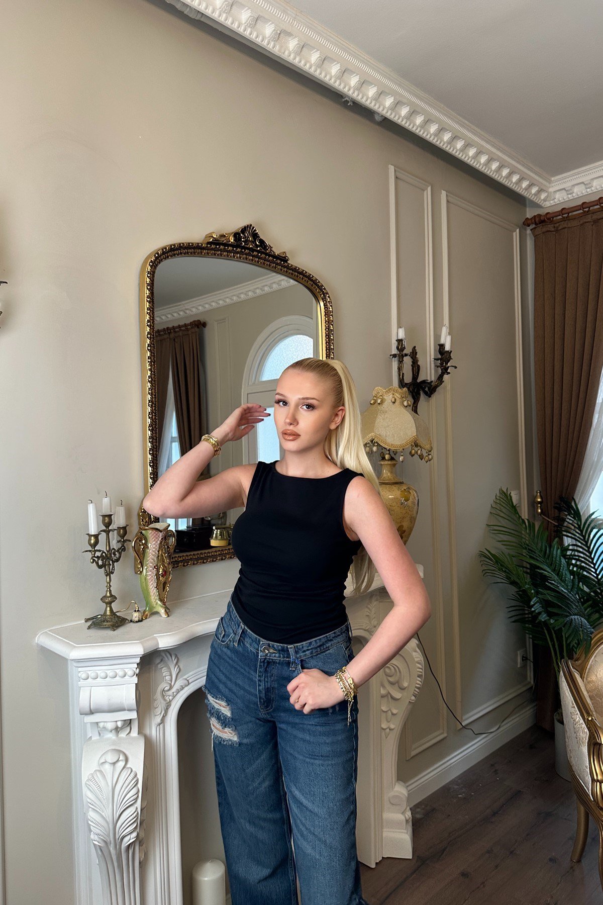 KAYIK YAKA PEPLUM BLUZ