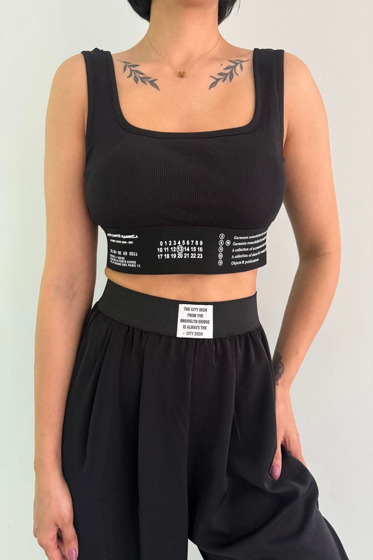 LASTİK DETAY CROP ATLET