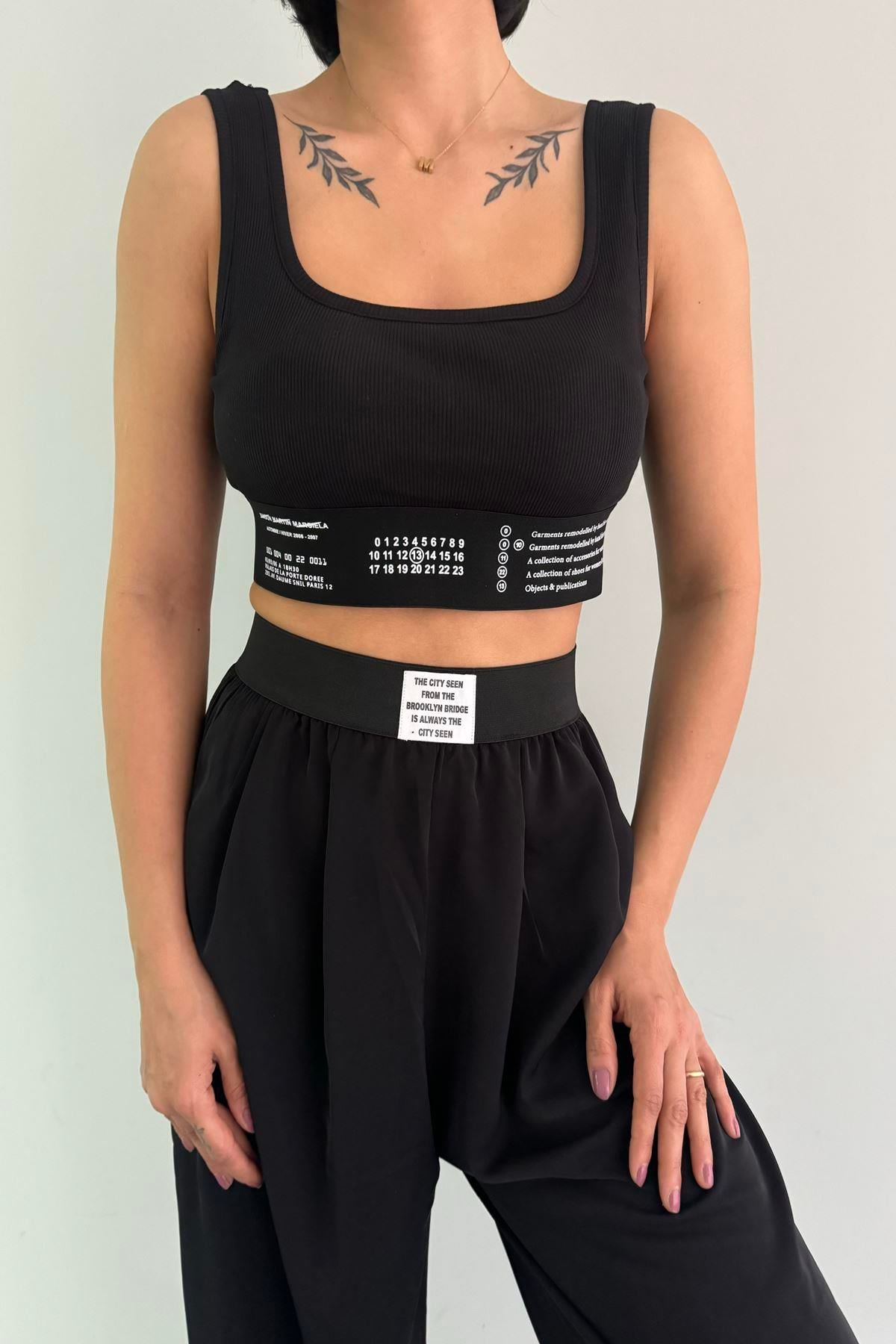 LASTİK DETAY CROP ATLET