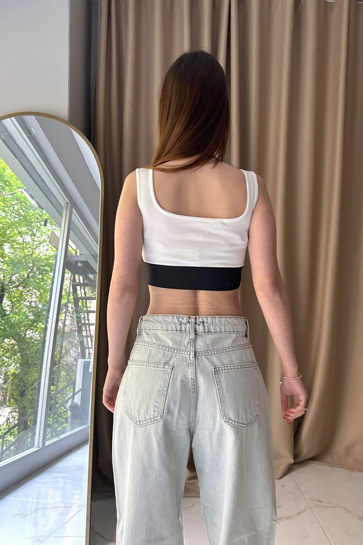 LASTİK DETAY CROP ATLET