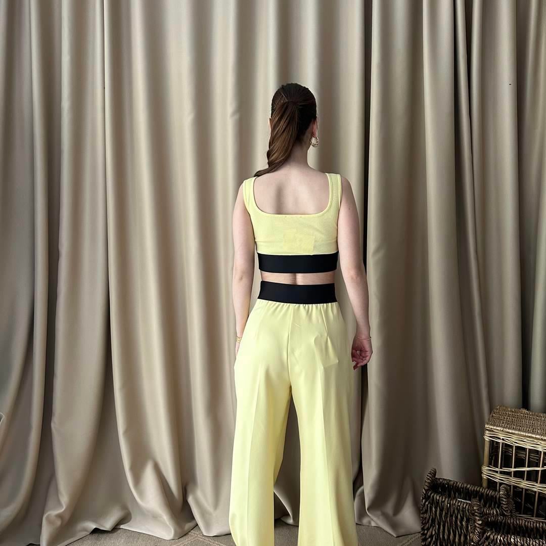 LASTİK DETAY CROP ATLET