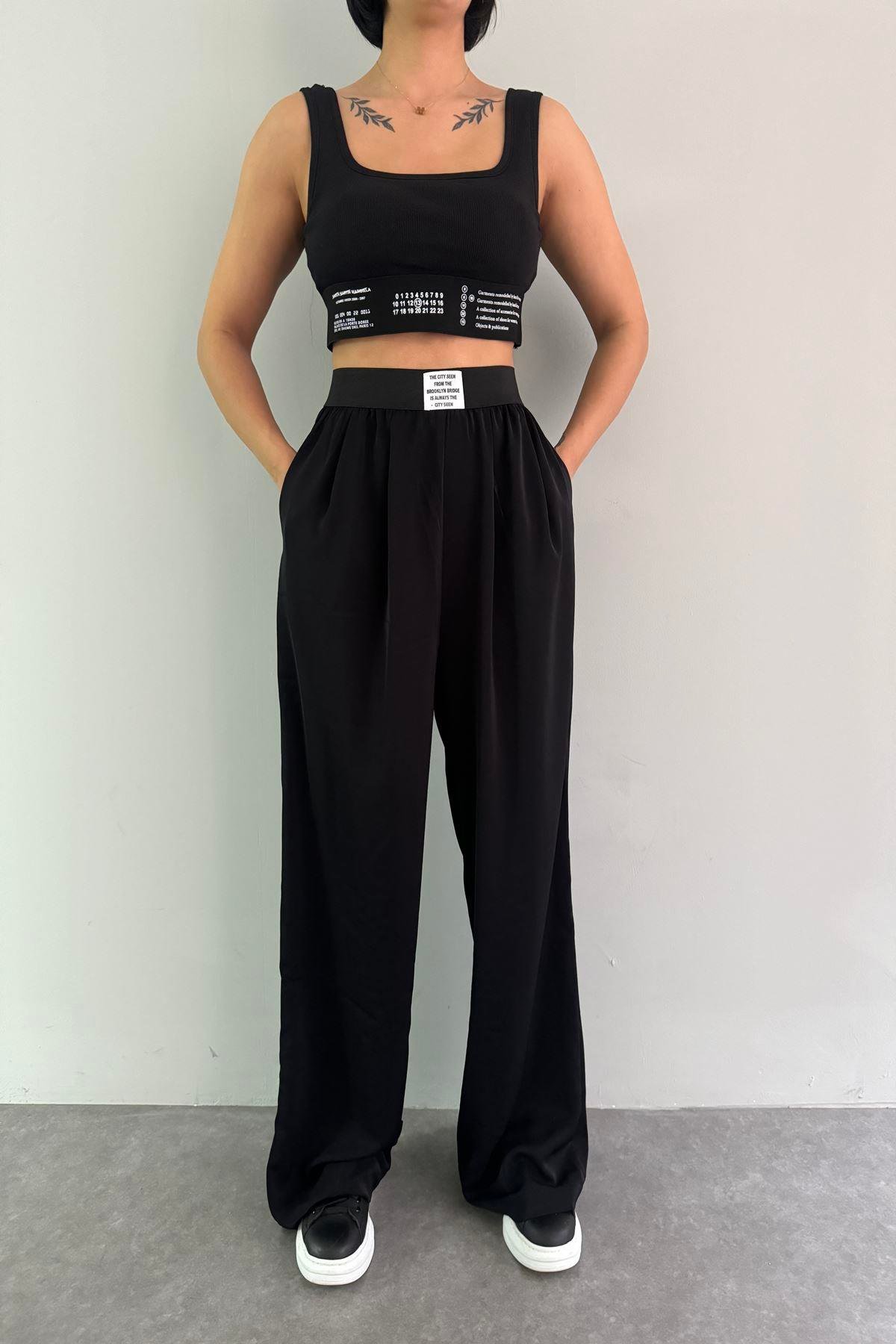 LASTİK DETAY CROP ATLET