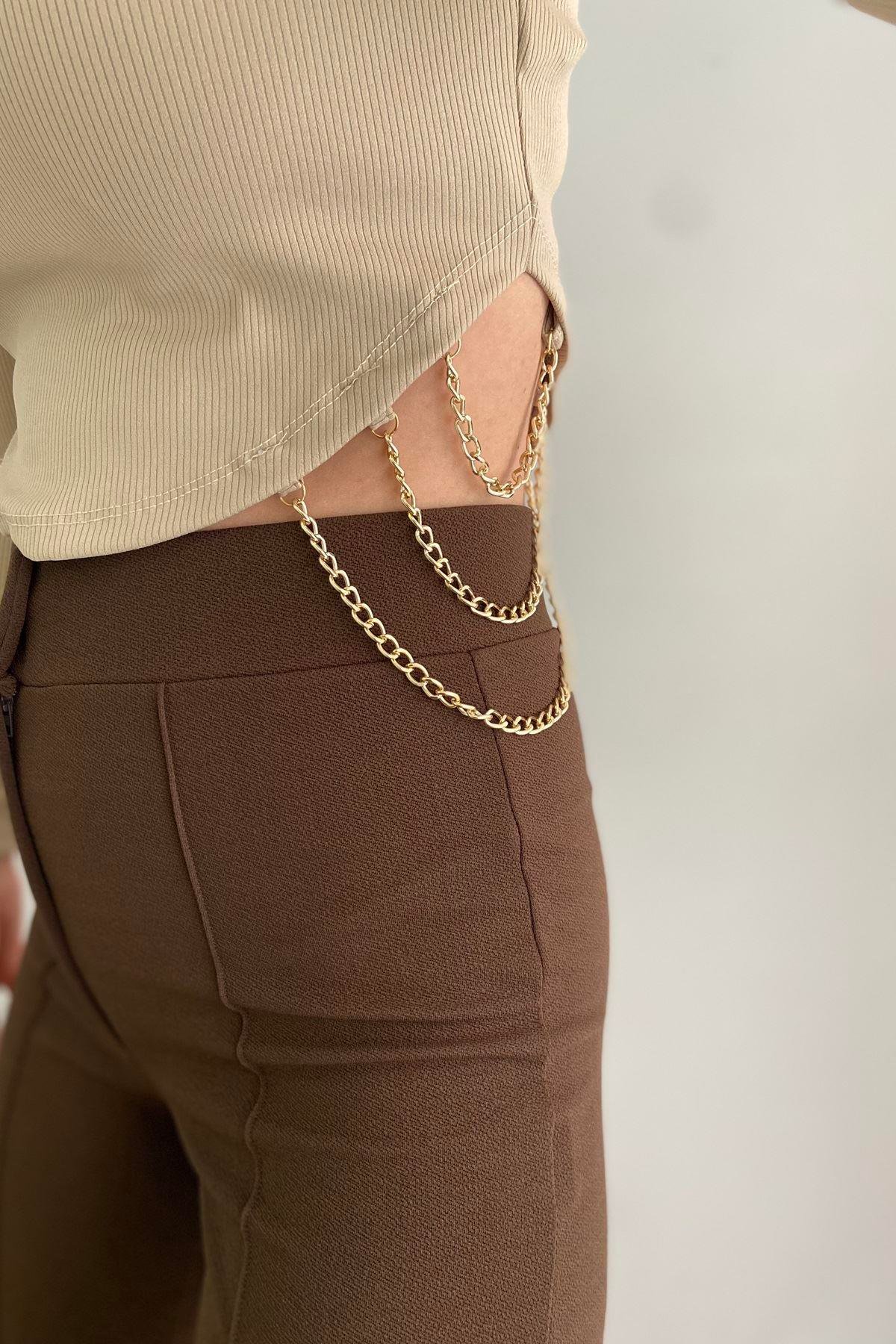 BEL AKSESUARLI CROP BLUZ