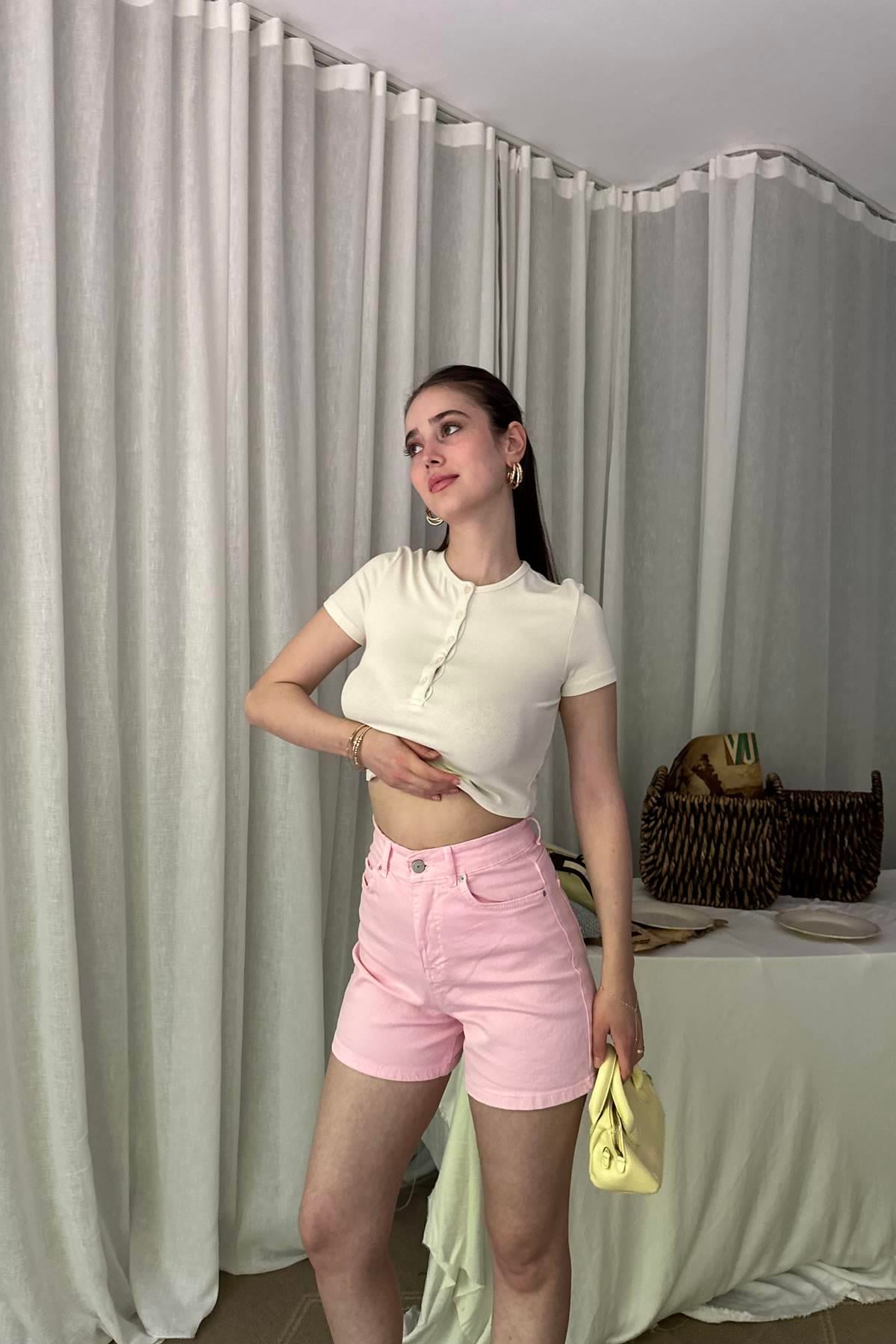 DÜĞME DETAY CROP TOP