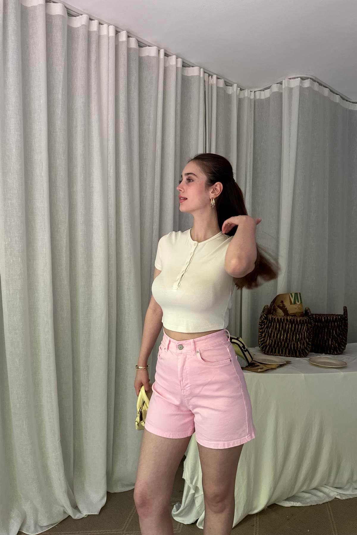 DÜĞME DETAY CROP TOP