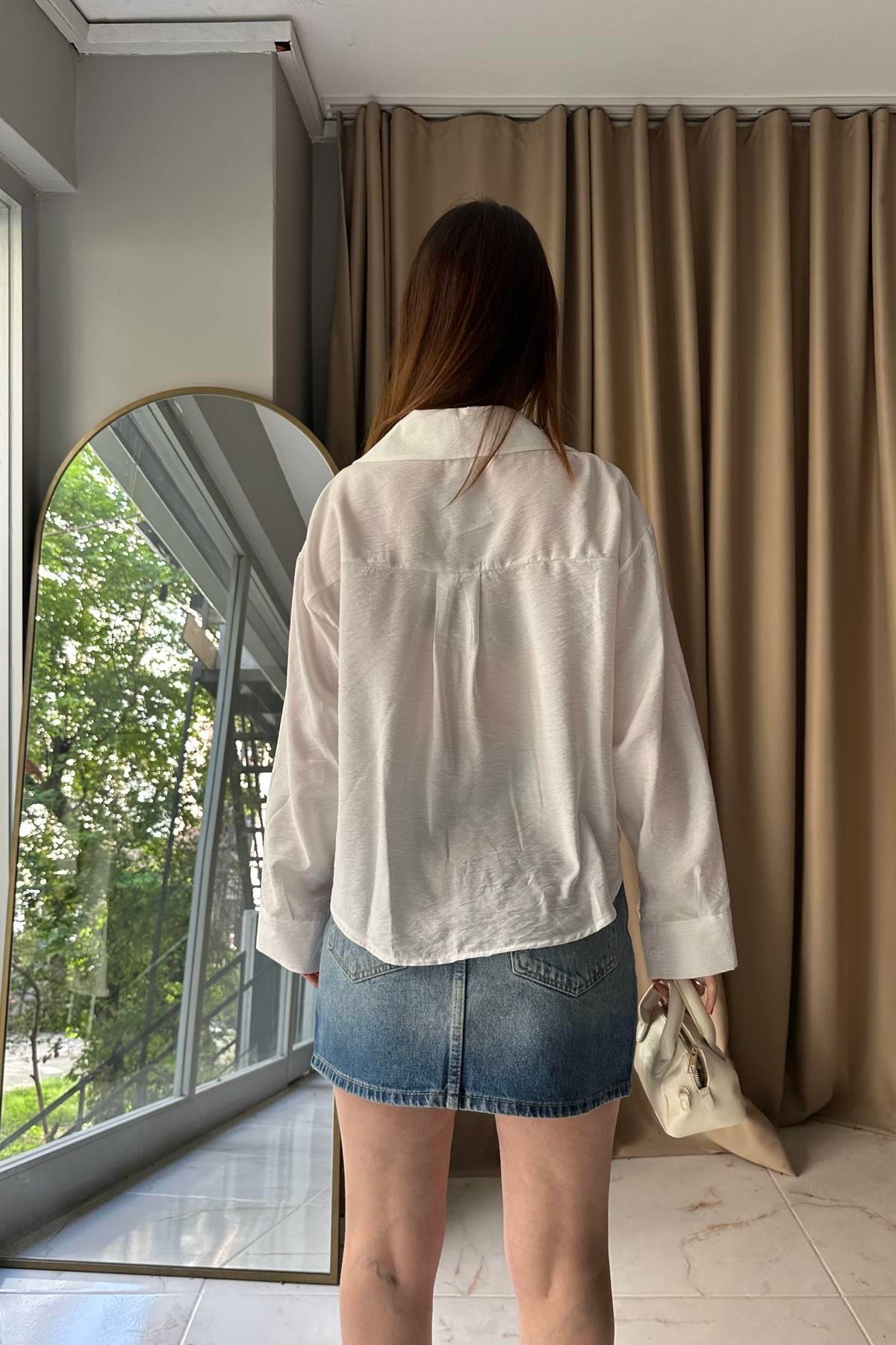 ETEK UCU BAĞCIKLI BLUZ