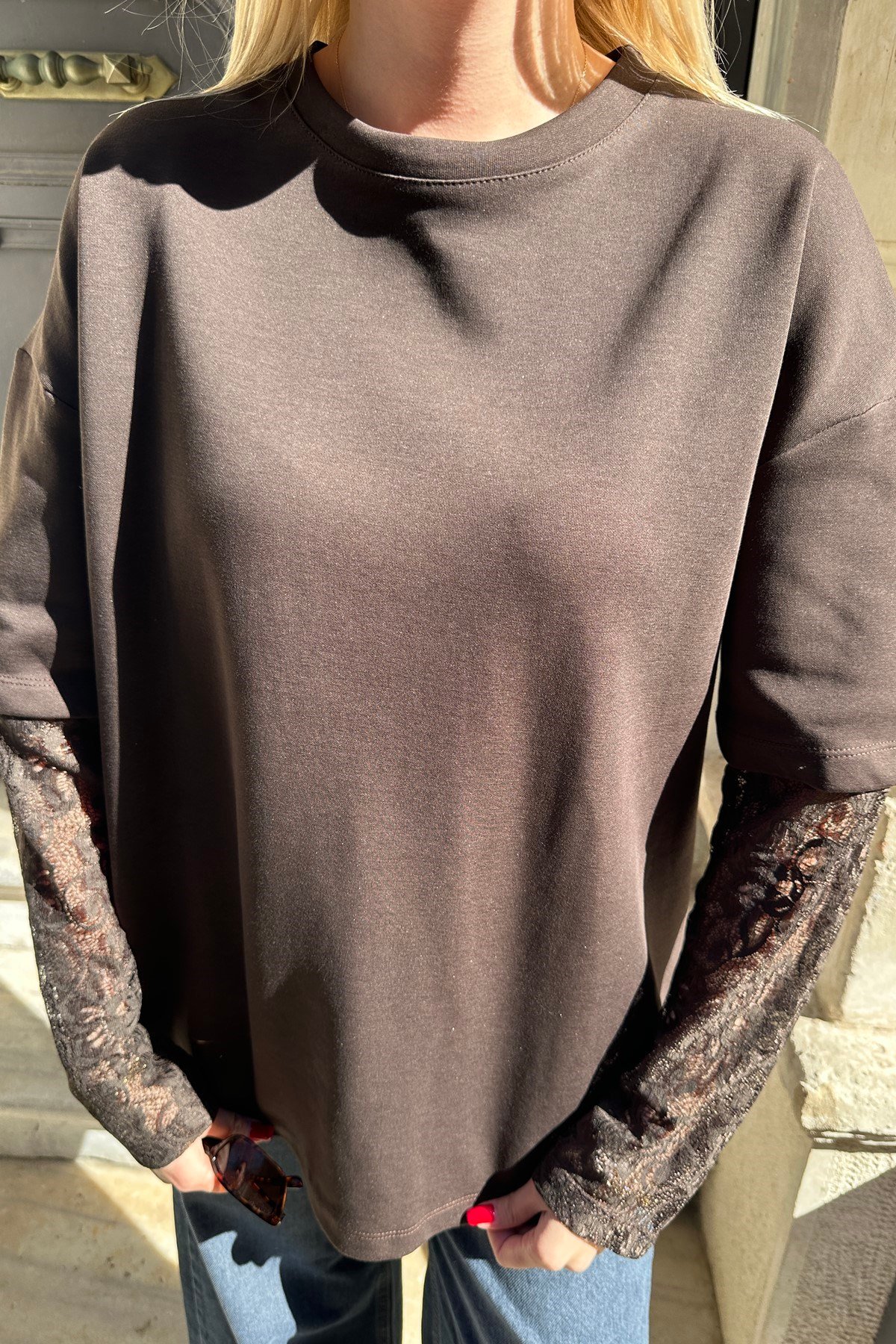 KOLLARI DANTEL DETAY BLUZ