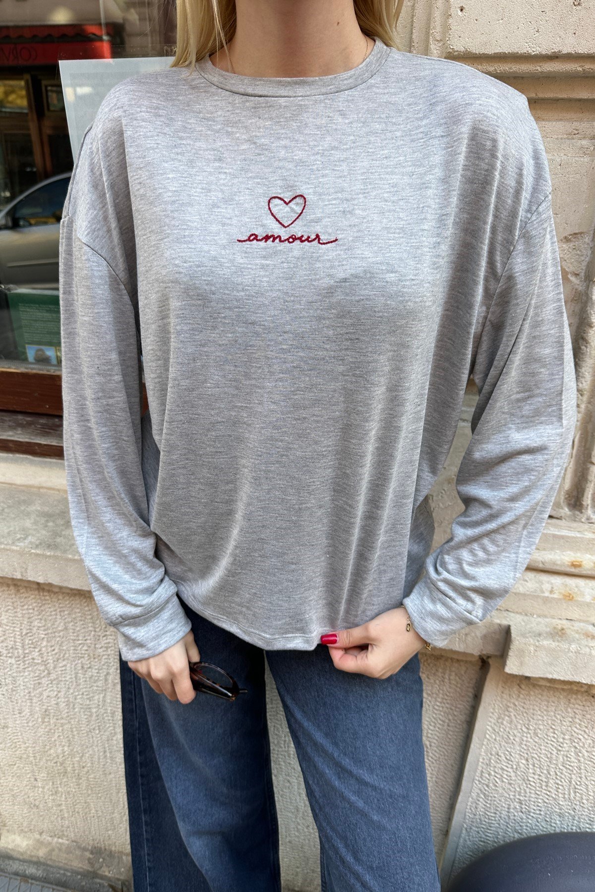 NAKIŞLI ÖRME BLUZ