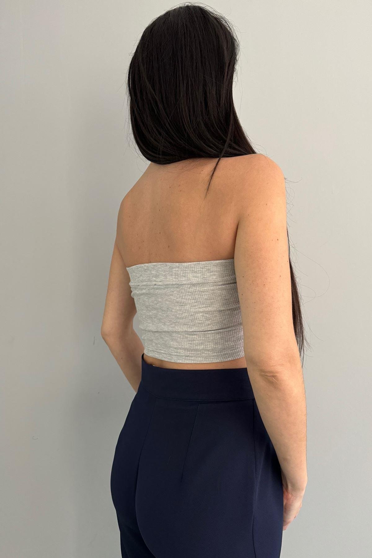STRAPLEZ CROP TOP BLUZ