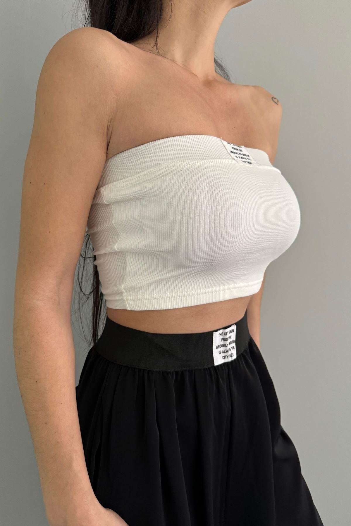 STRAPLEZ CROP TOP BLUZ