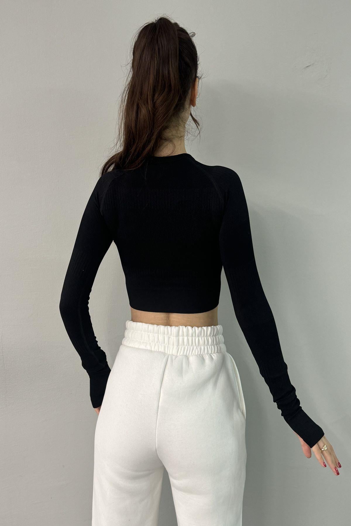DİKİŞSİZ UZUN KOL CROP BODY