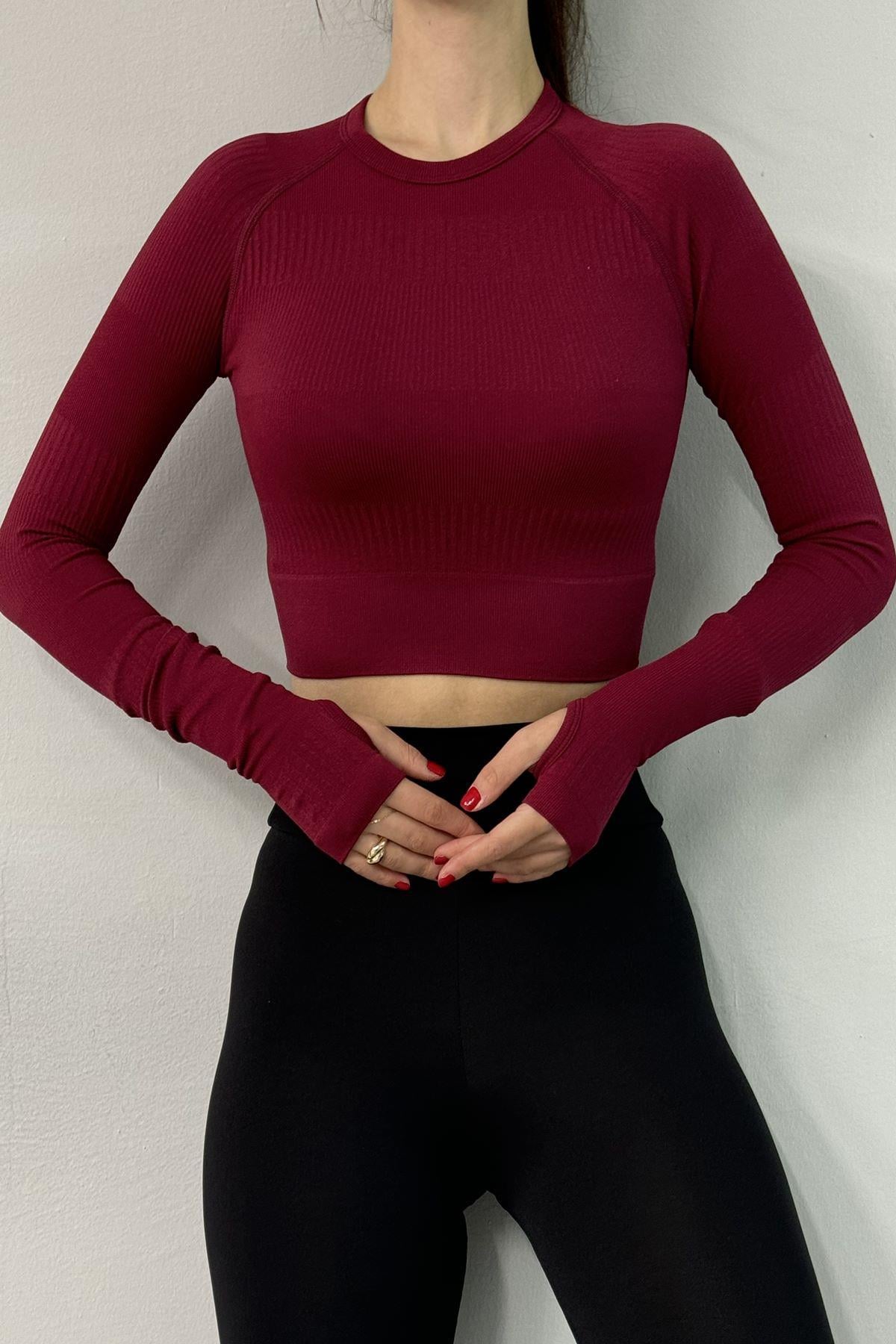 DİKİŞSİZ UZUN KOL CROP BODY