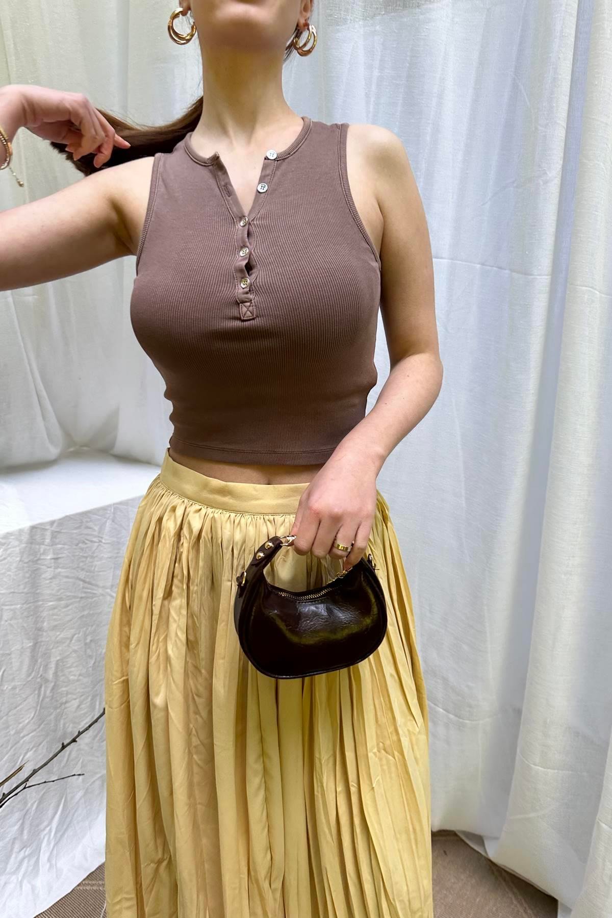 YIKAMA EFEKTLİ CROP TOP