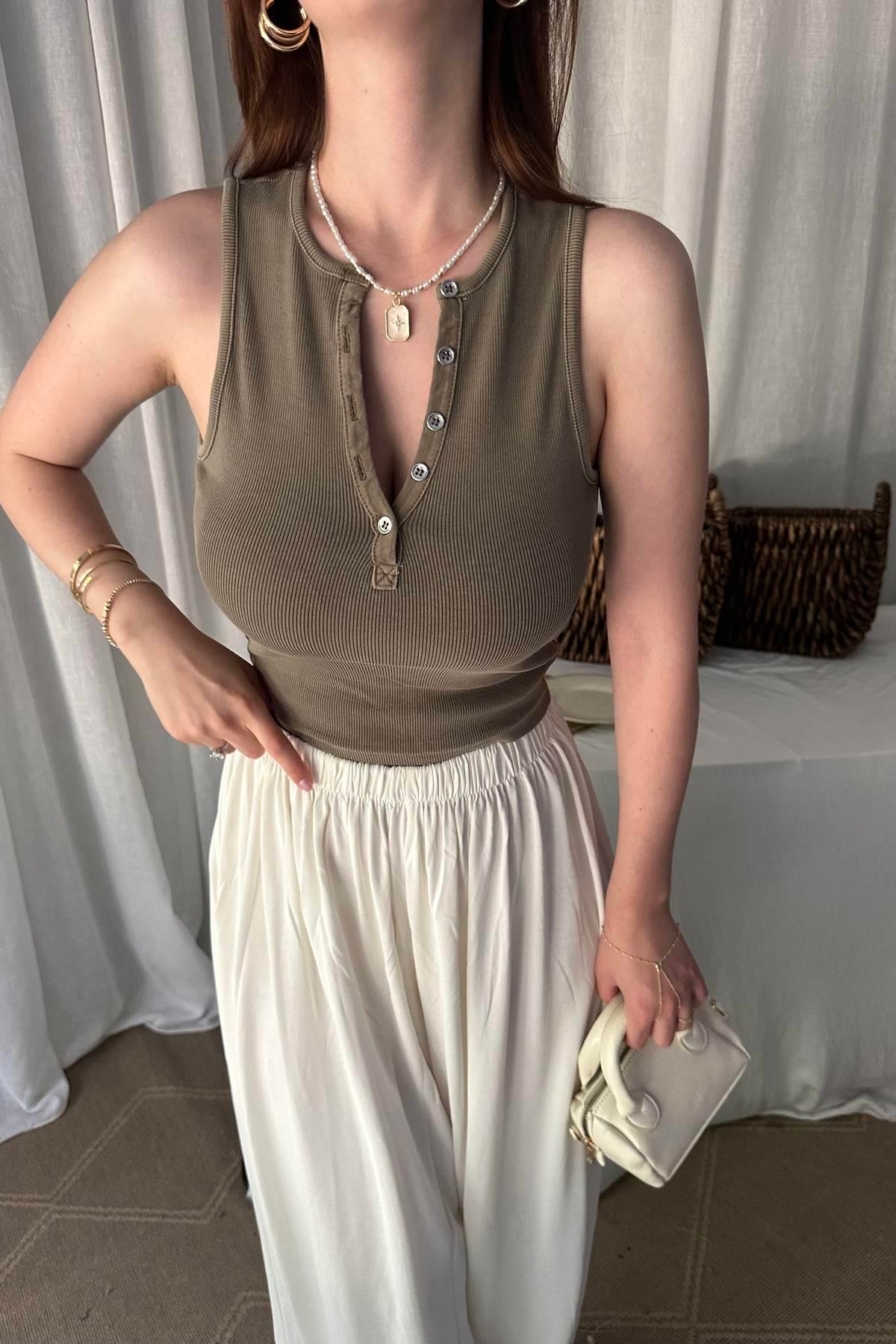 YIKAMA EFEKTLİ CROP TOP