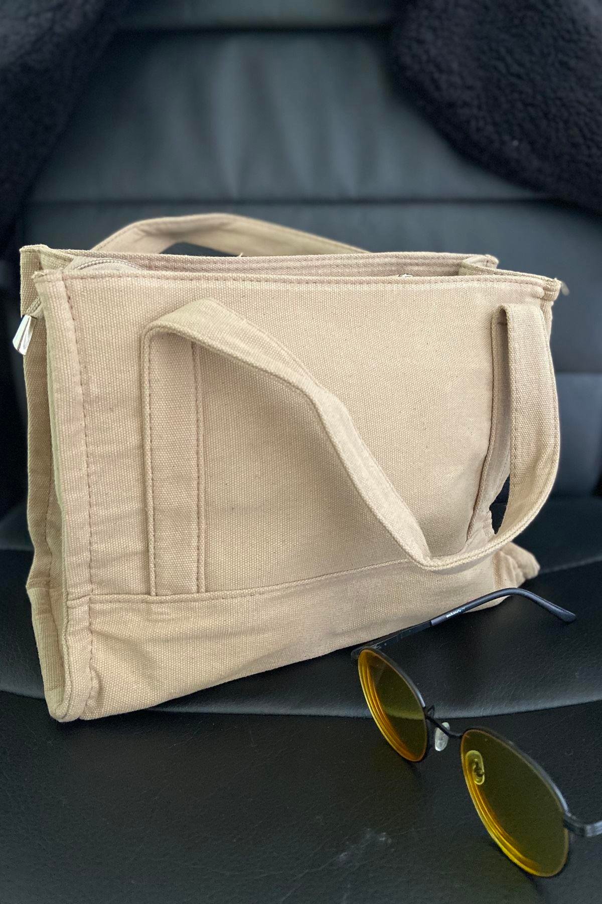 TOTE BAG BASKILI KANVAS ÇANTA
