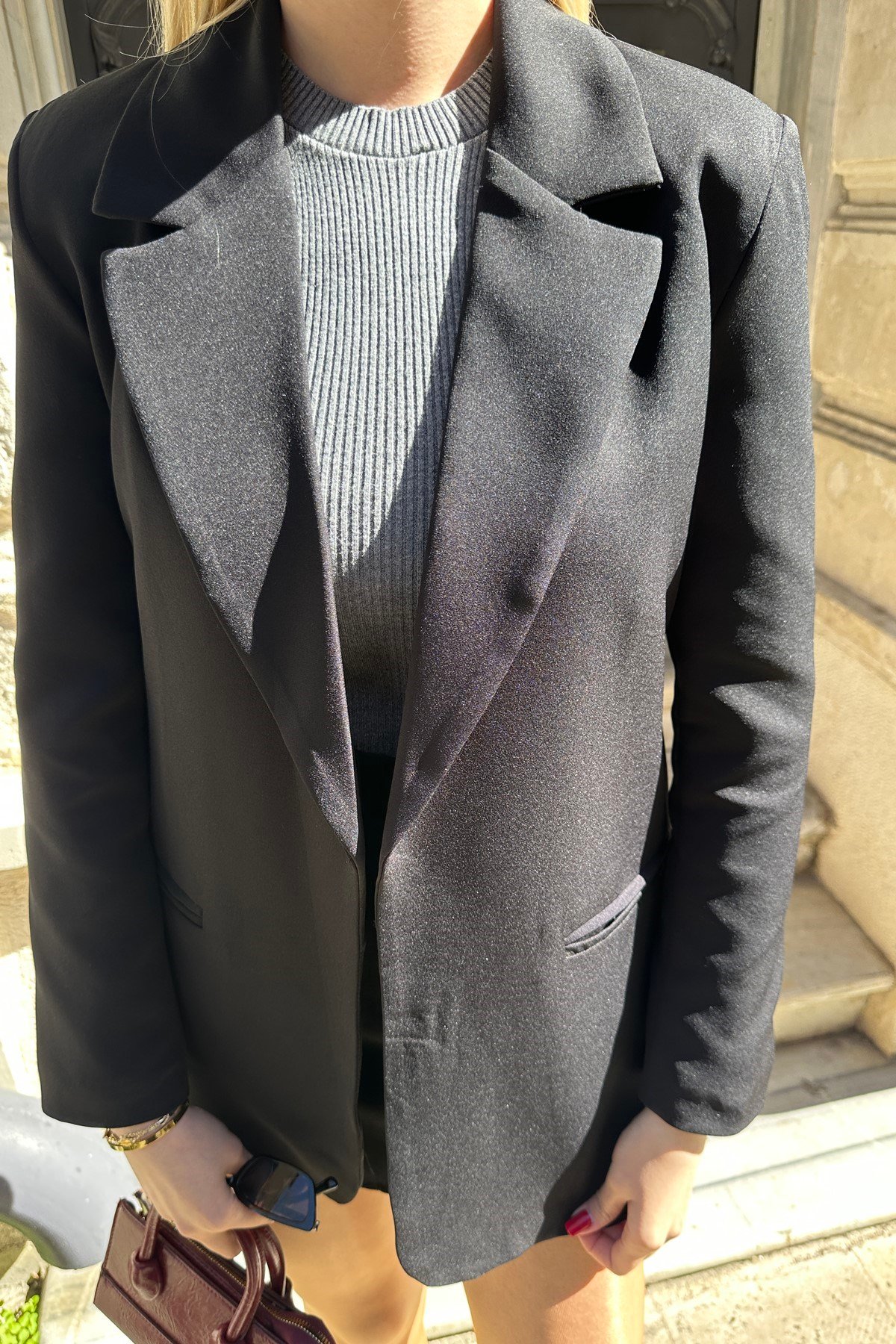 BAĞCIK DETAY BLAZER CEKET