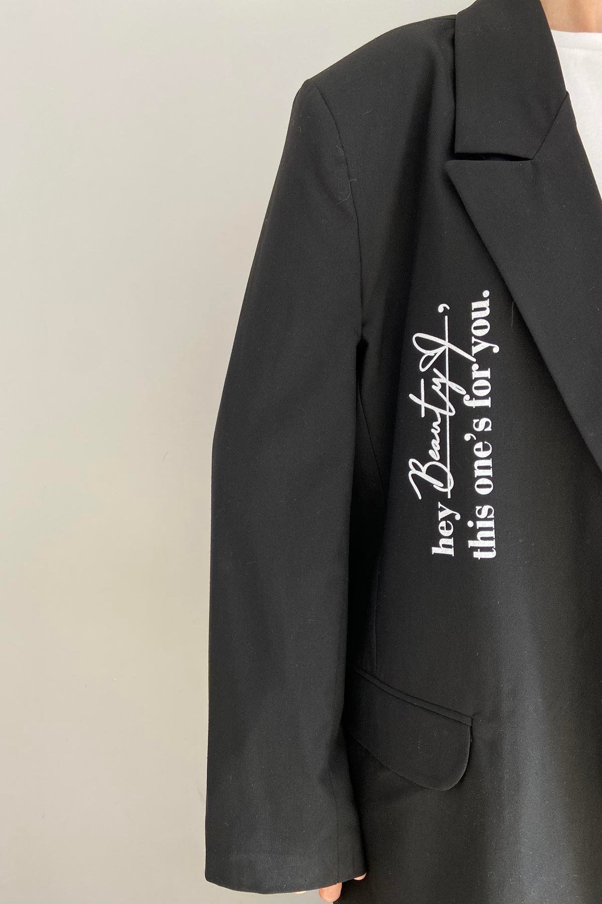 BASKI DETAY BLAZER CEKET