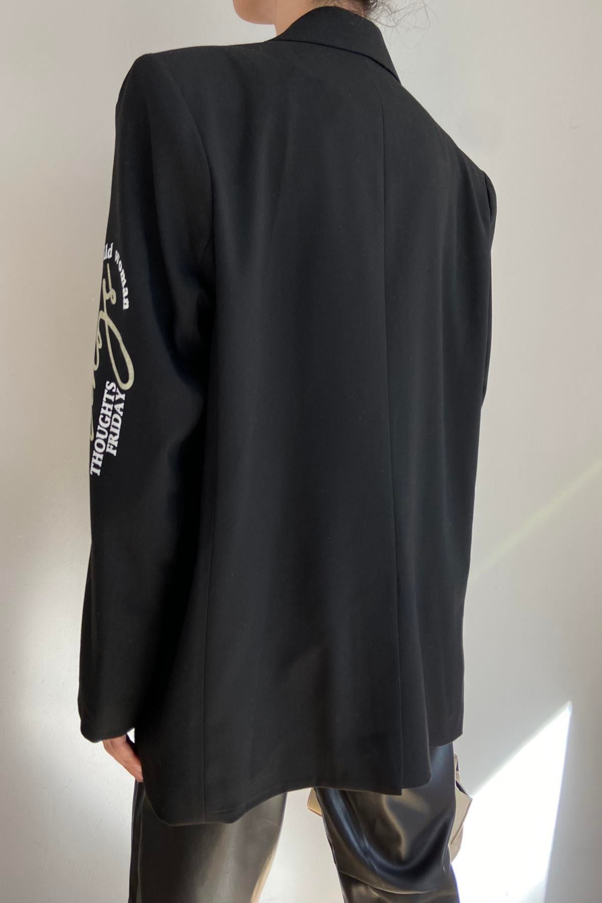 BASKI DETAY BLAZER CEKET