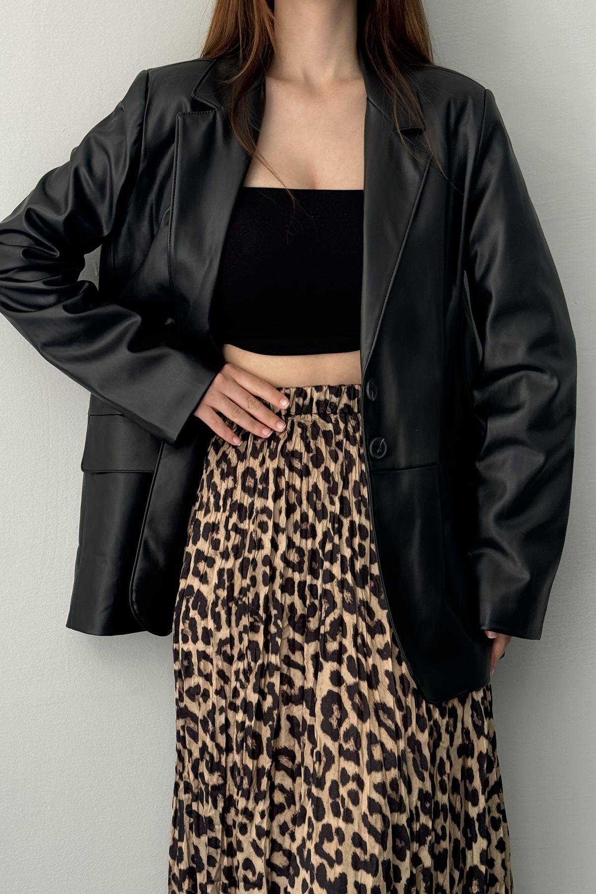 DERİ BLAZER CEKET