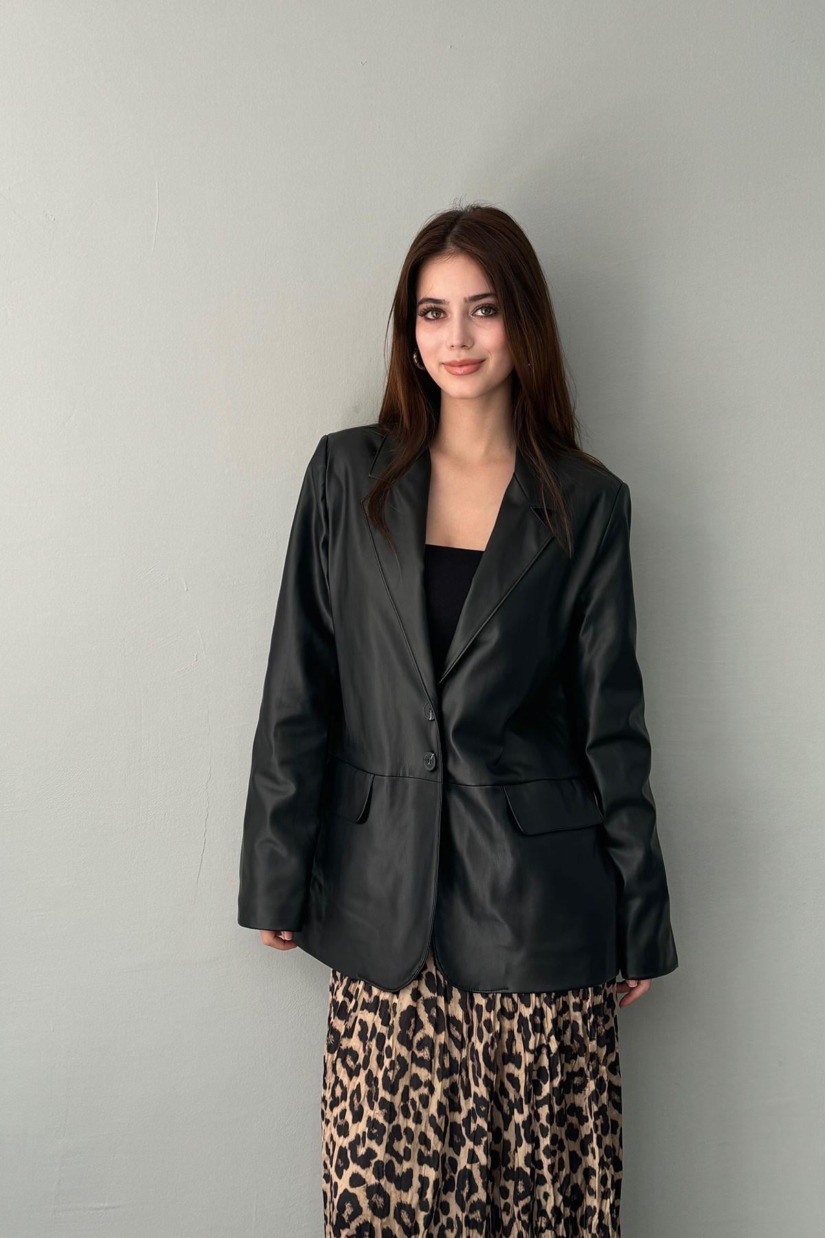 DERİ BLAZER CEKET